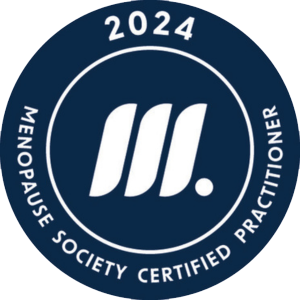 Badge 2024 MENOPAUSE SOCIETY CERTIFIED PRACTITIONER
