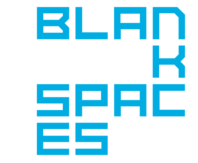 Inspirational quote with words 'Work for yourself, not by yourself' and the words 'BLACK SPACE' in bold blue letters on a black background.