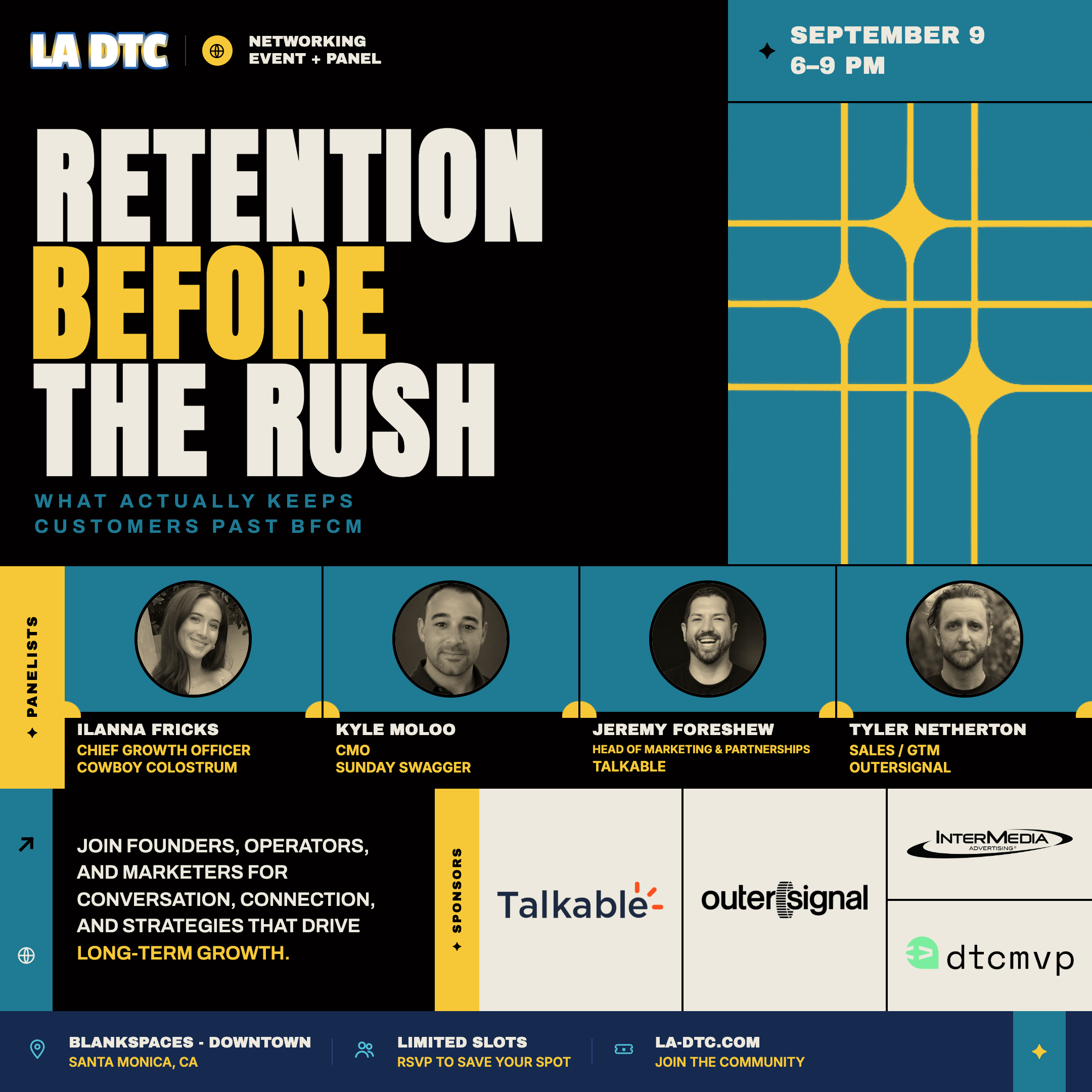 Retention Before the Rush: Panel + Networking - LA DTC Launch Event!