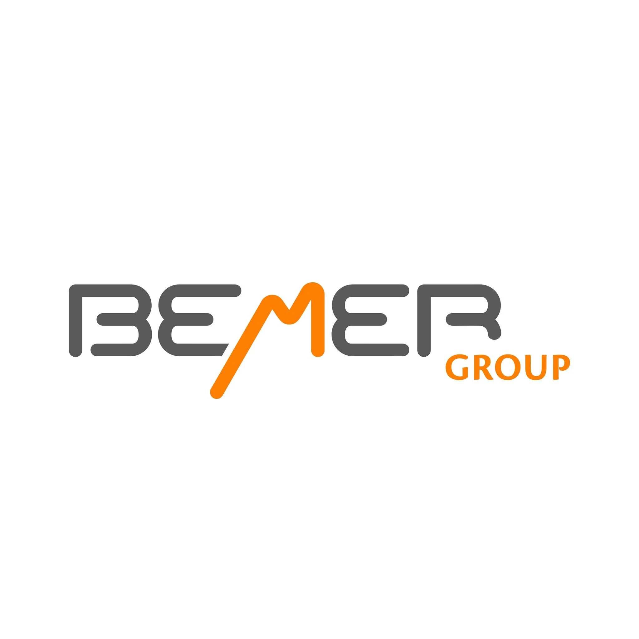 BE/MER Group logo with stylized text and orange accents on a white background.