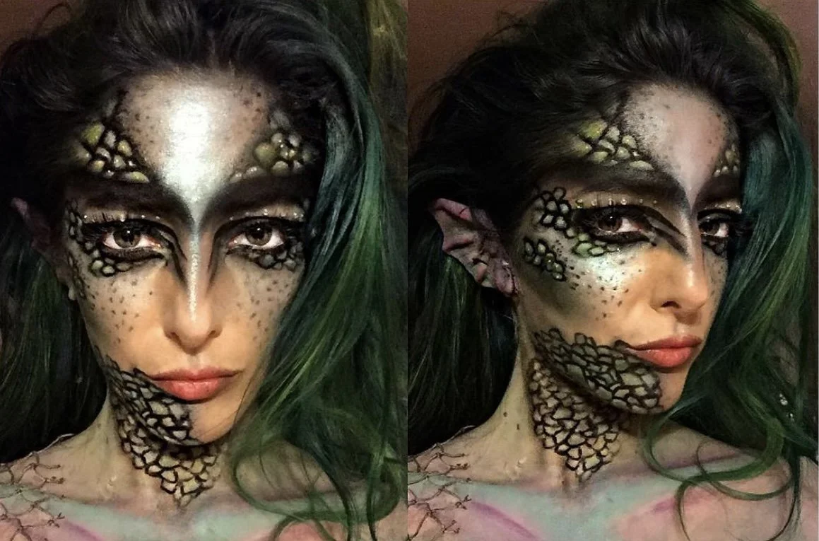 siren mermaid makeup San Luis obispo halloween makeup artist 