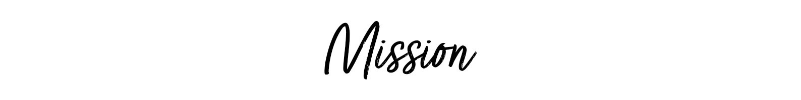The word 'Mission' written in black cursive font on a white background.