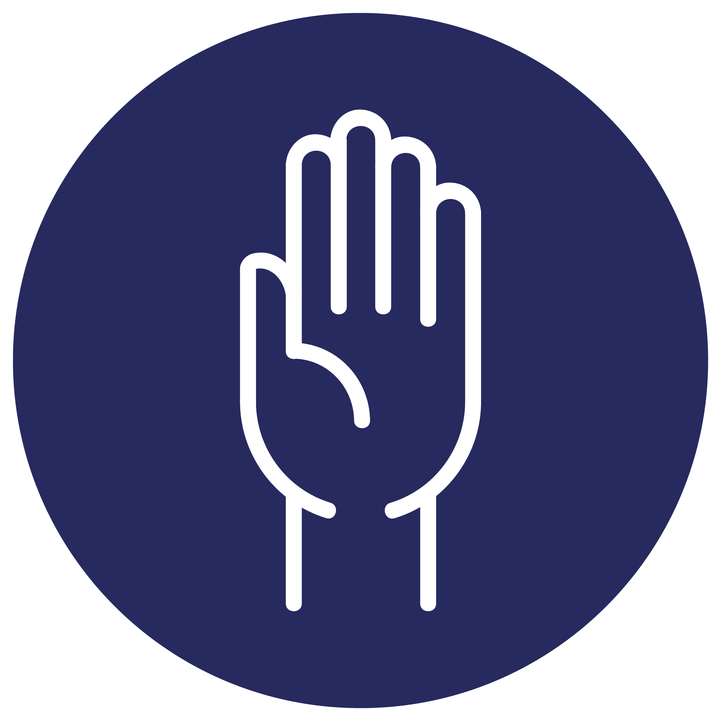 LinkedIn logo with white text on a dark blue circular background.