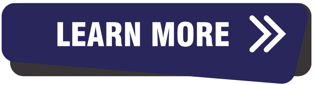 A navy blue rectangular button with white text that reads "LEARN MORE" and two white rightward pointing arrows.