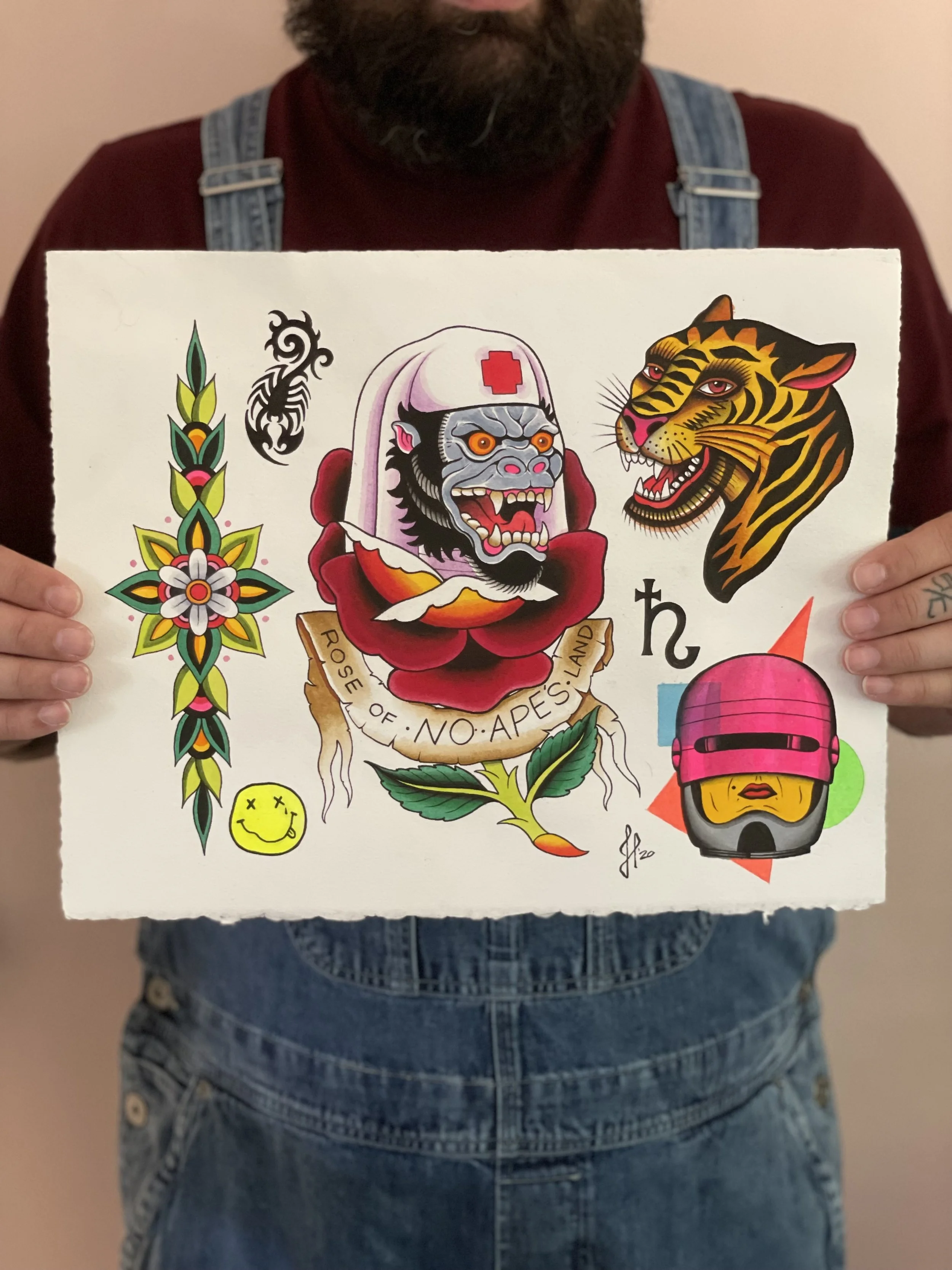 Untitled Flash - Acrylic and ink on paper.