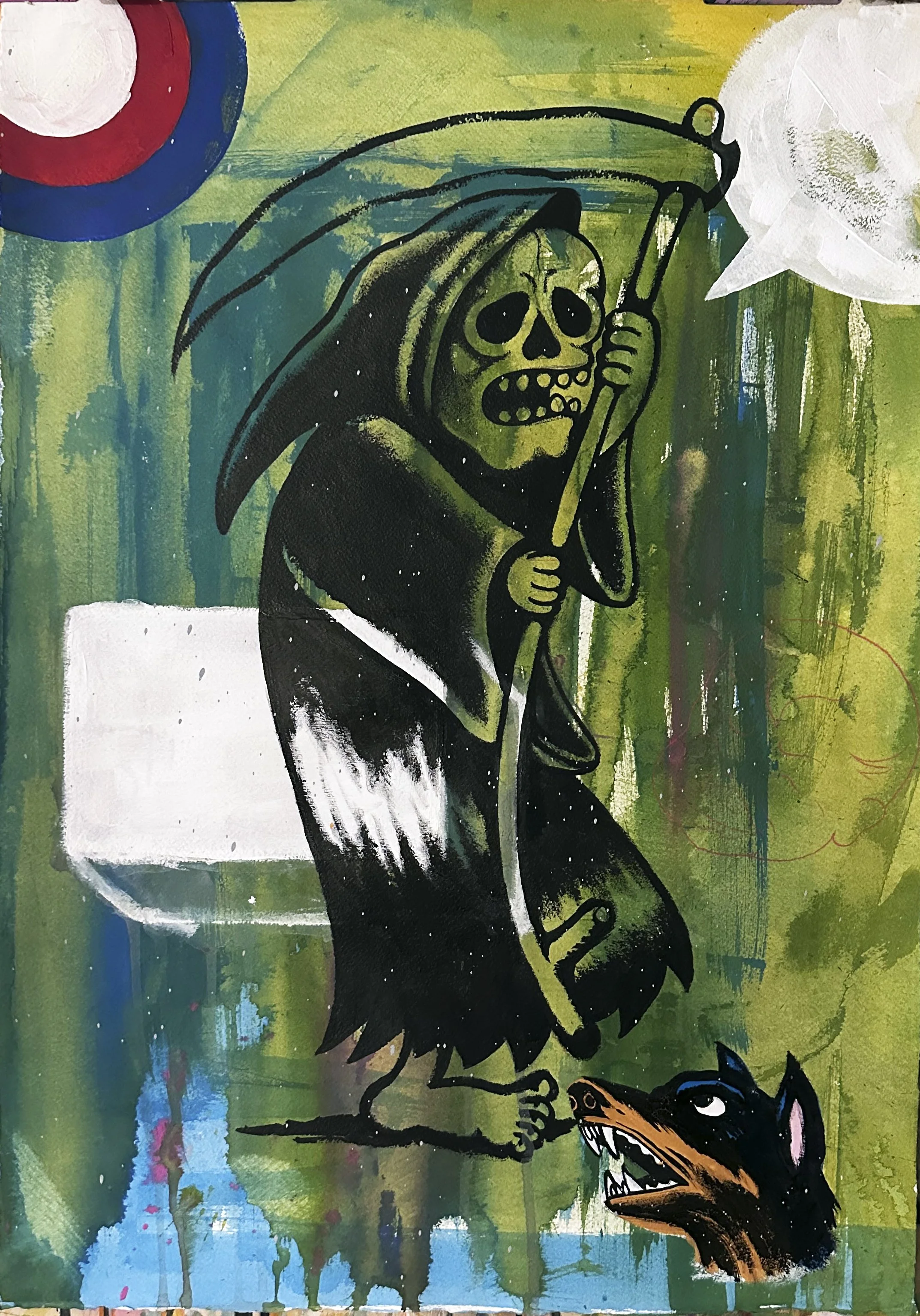 Rosie Says - Acrylic and ink on paper.