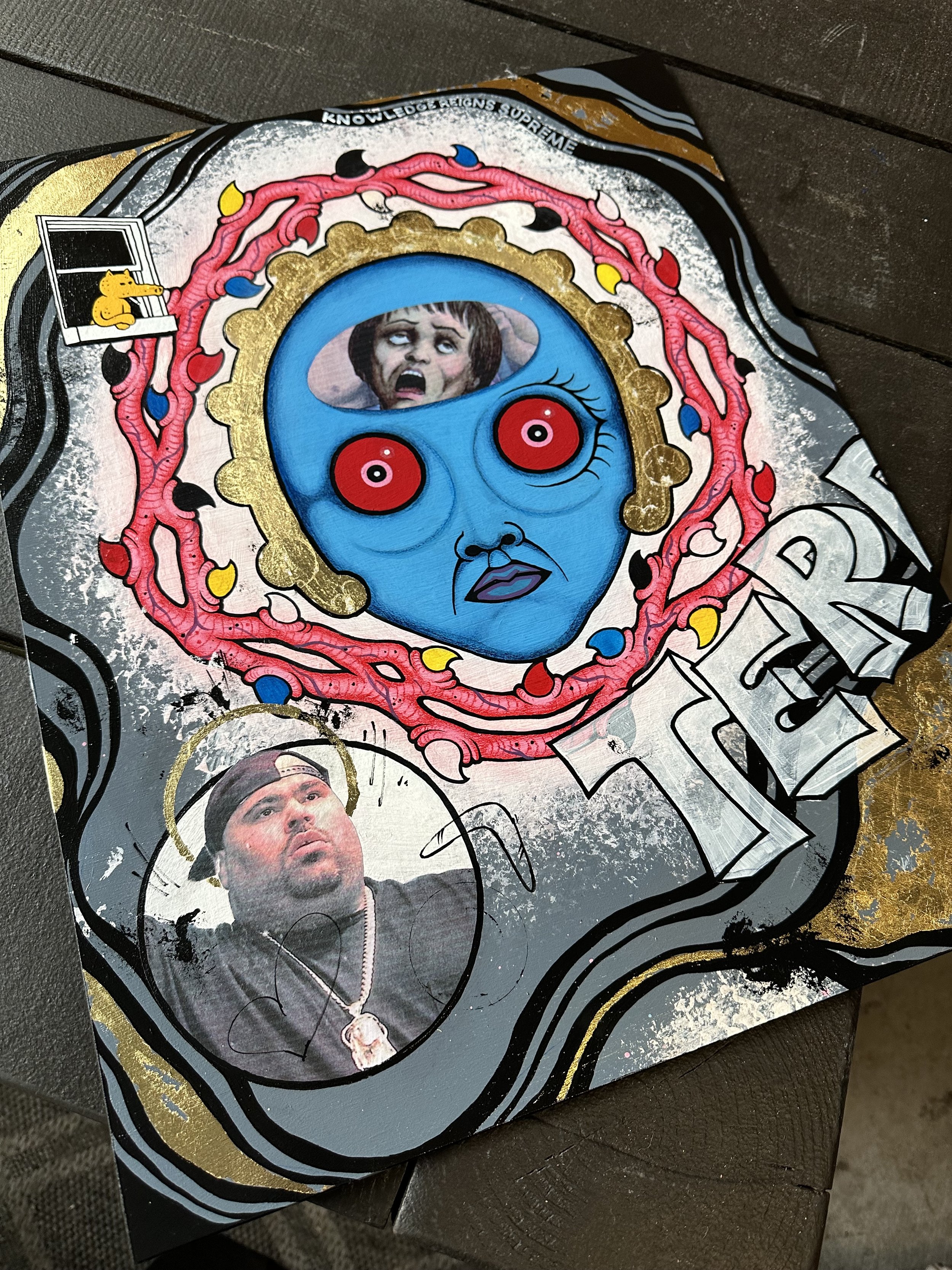 Fantastic Damage - Mixed media on panel.