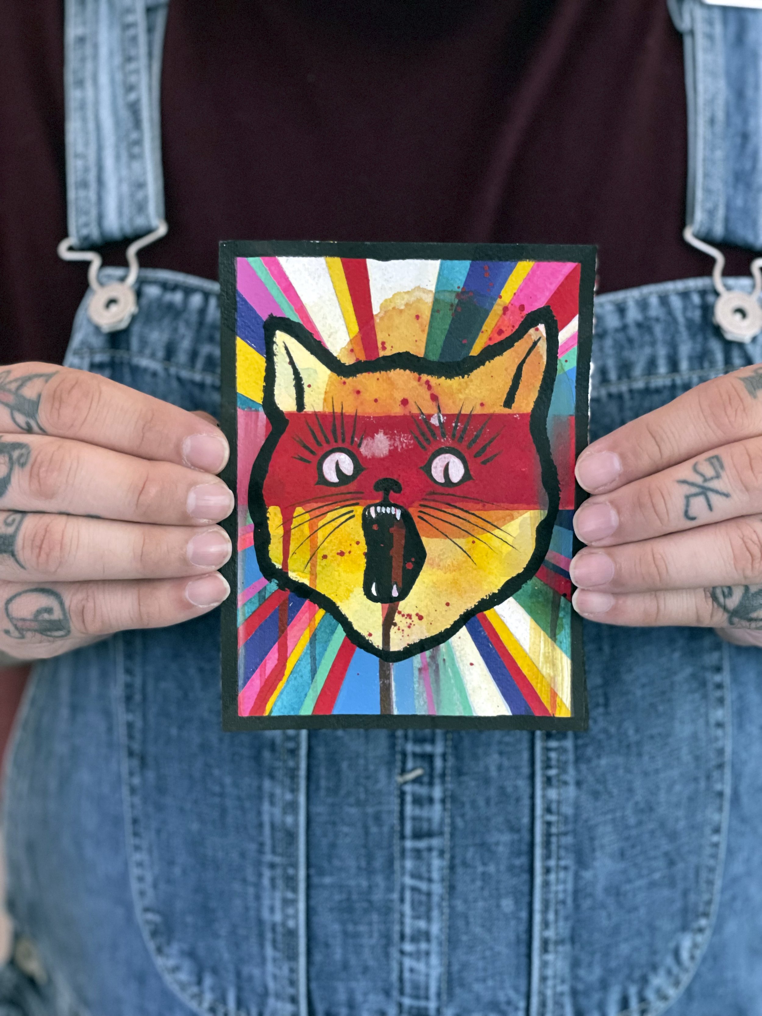 Meow - Acrylic on paper.