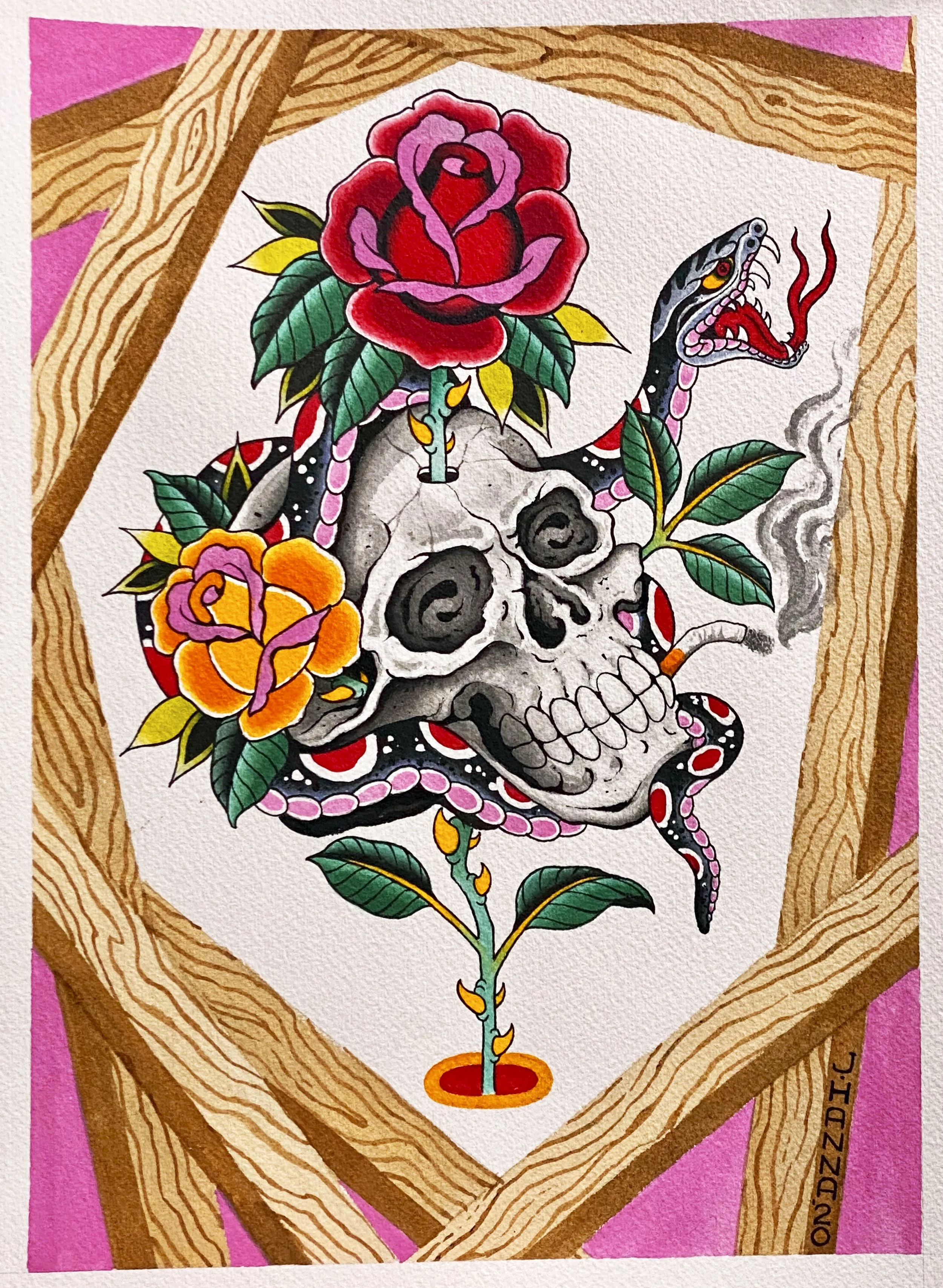 Smokey and The Bandit - Acrylic on paper.