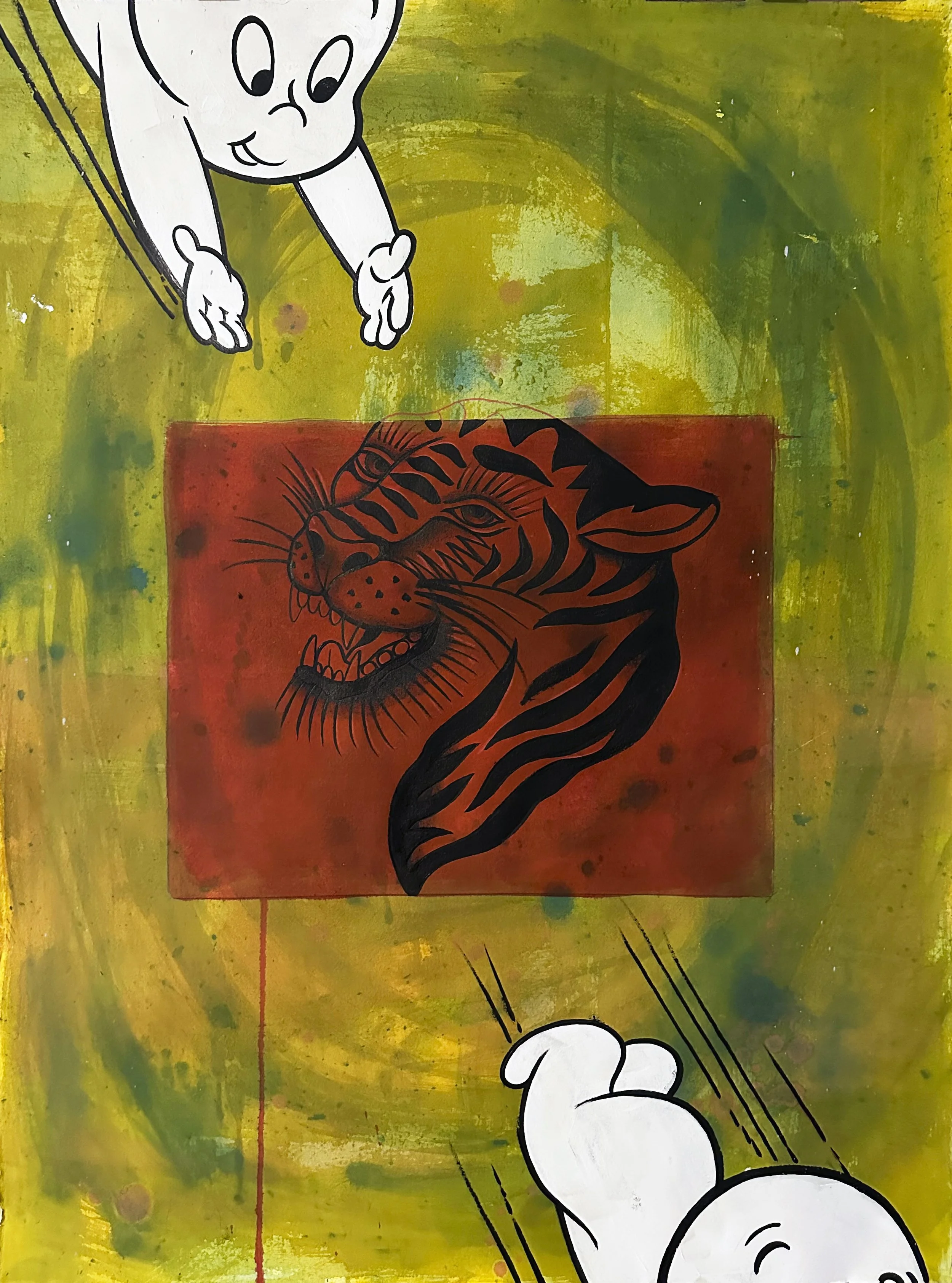 Casper The Tiger - Acrylic and ink on paper.