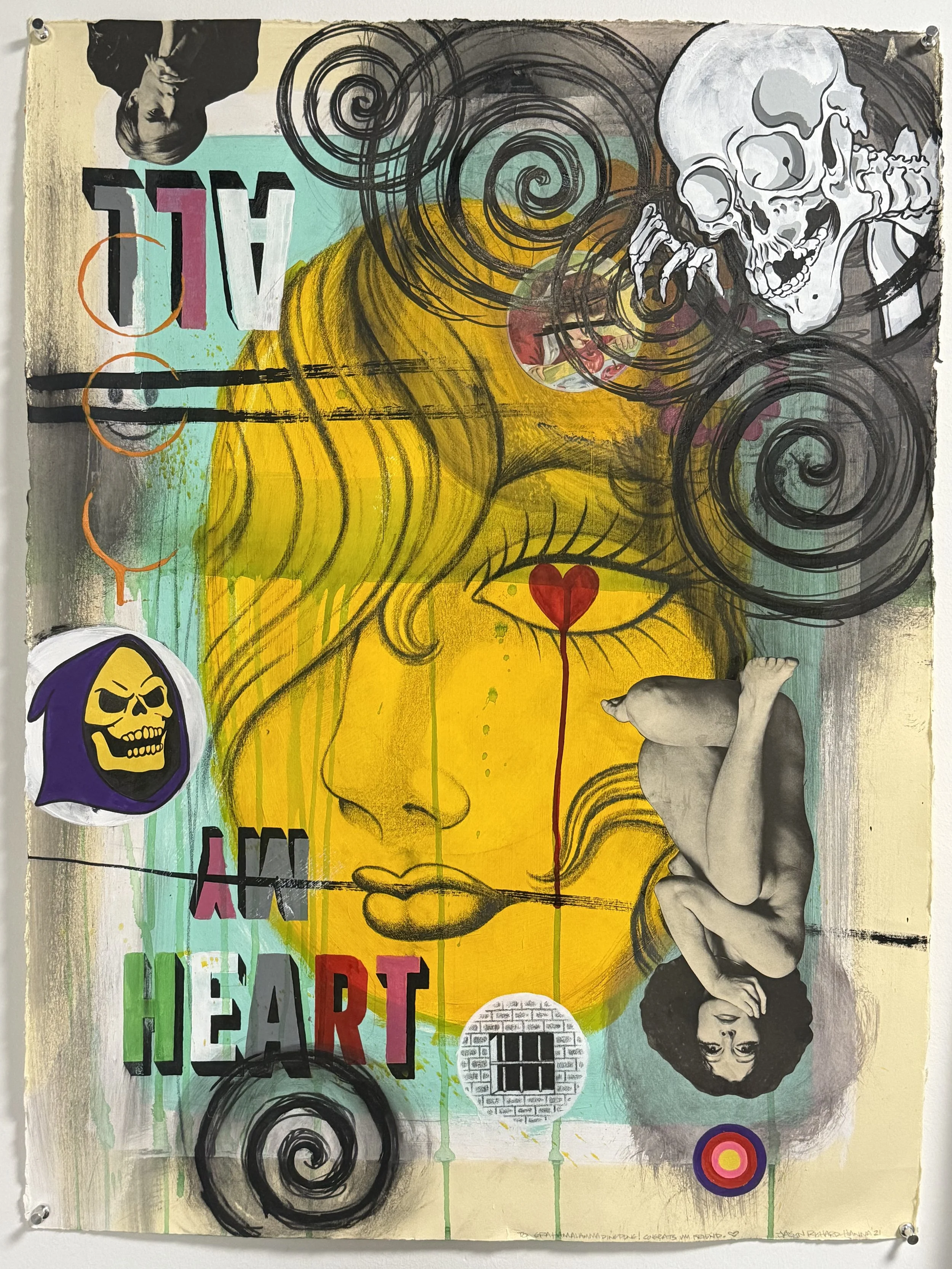 All My Heart - Mixed media on paper.