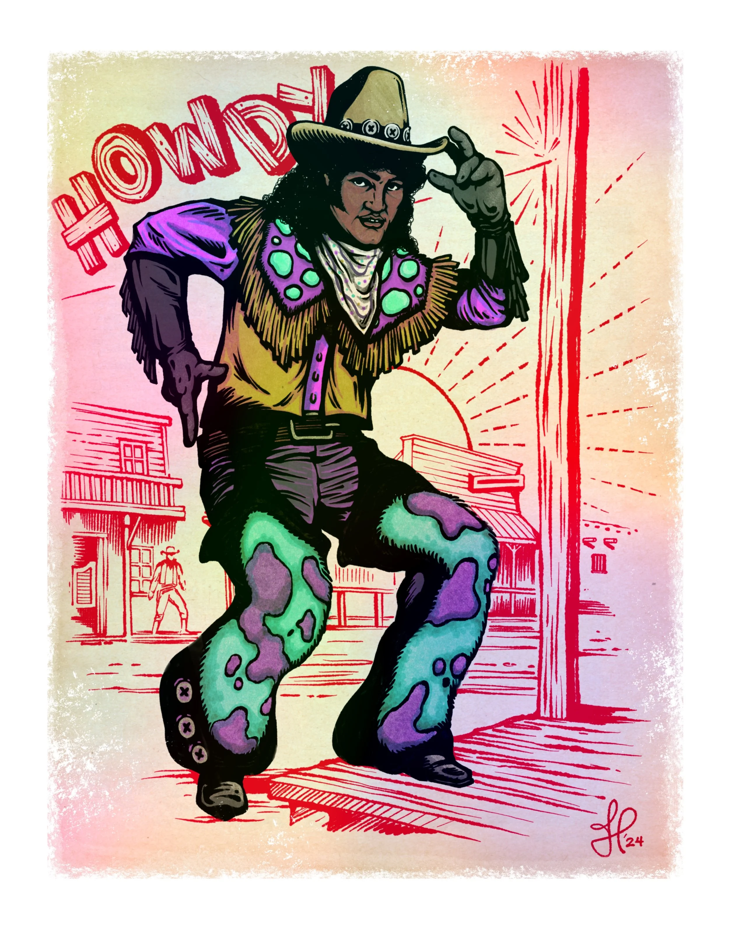 Cowboy Curtis - Digital illustration.