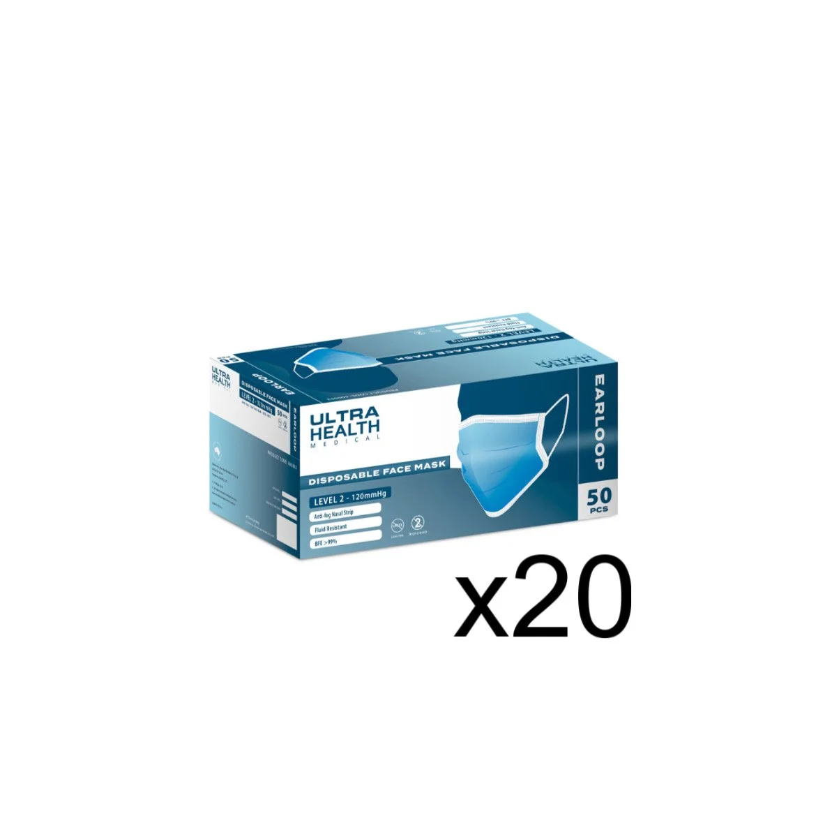 Level 2 Masks With Ear Loops (x20 Boxes)