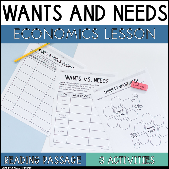 Wants and Needs Lesson - Needs vs. Wants Activities & Worksheets