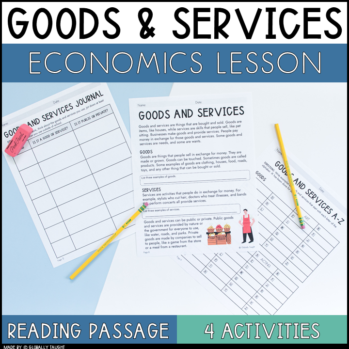 Goods and Services Lesson - Economics Worksheets and Activities