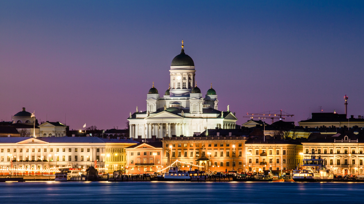 Helsinki Finland skyline and Helsinki Cathedral