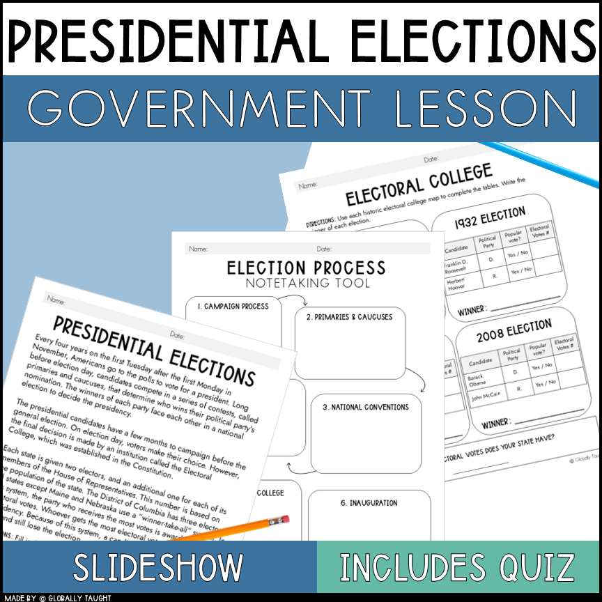 Presidential Election Process, Reading Passage & Lesson with Electoral College