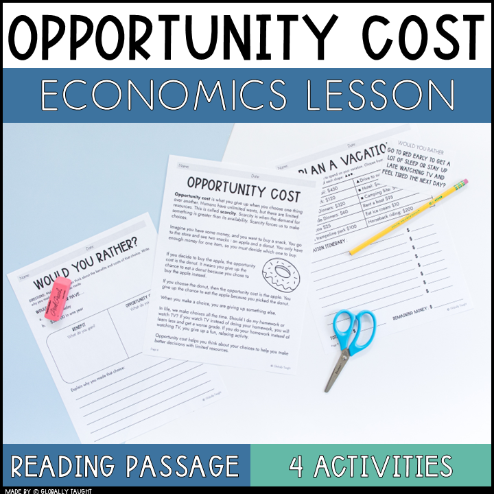 Opportunity Cost Lesson, Activities & Plan a Vacation Project - Economic Choices