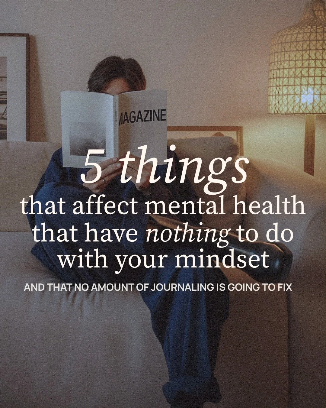 We've come a long way in reducing the stigma around mental health, but there are still echoes of it everywhere.

And a lot of it can be found in generic wellness advice that puts almost everything back on you: like you just need to work on your minds