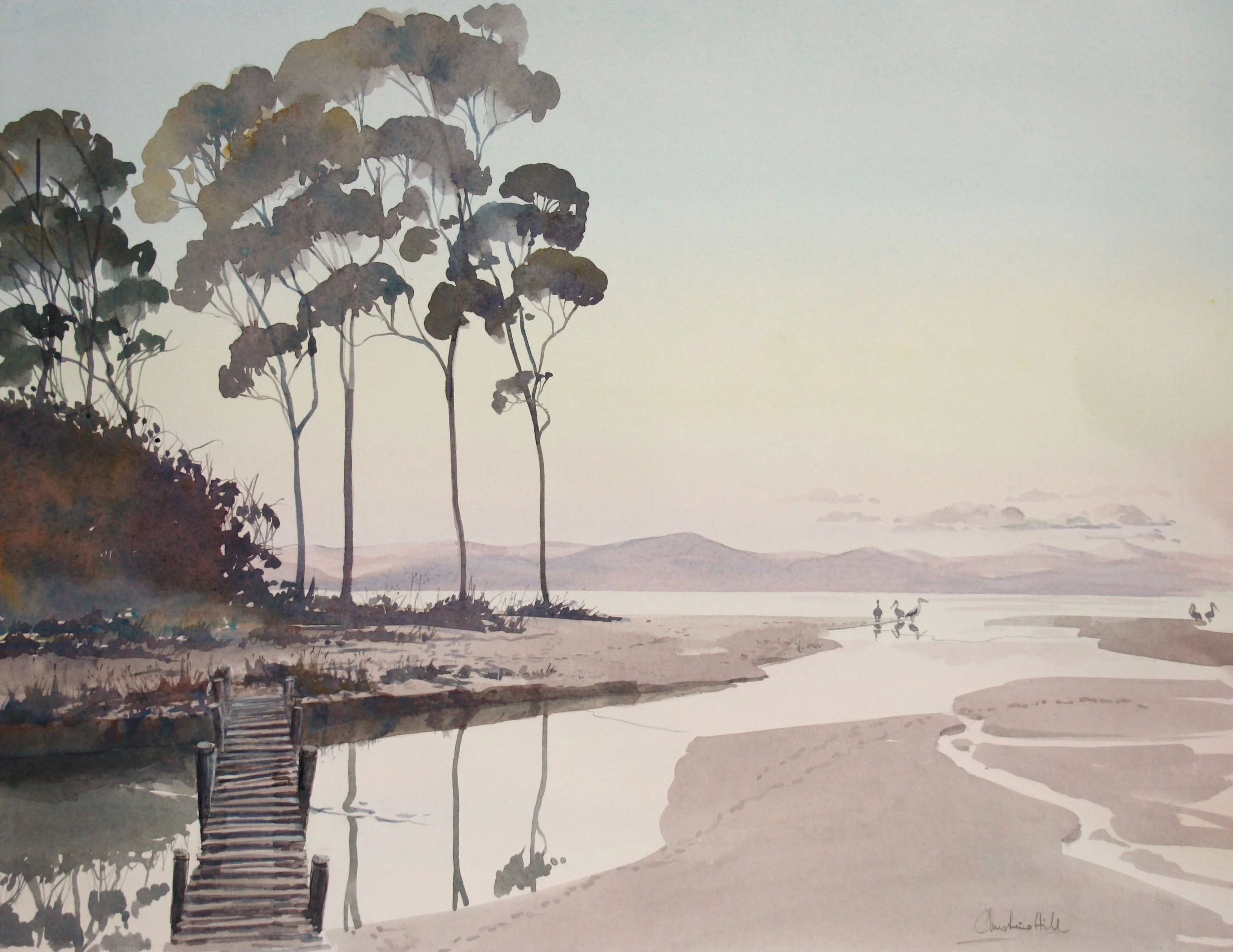 Arrawarra Inlet, North Coast, Watercolour, 50x60cm. $300 