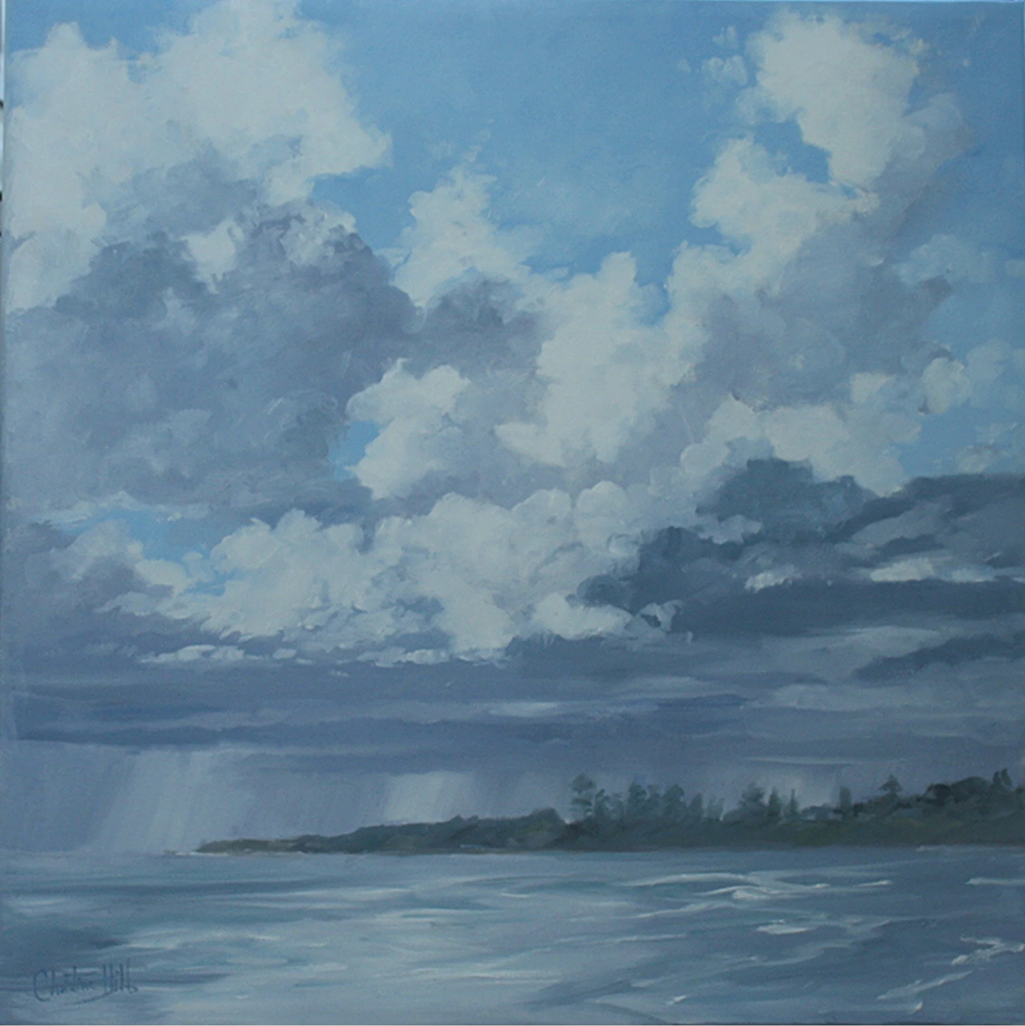 Storm Clouds South, oil, 60x60cm, $600