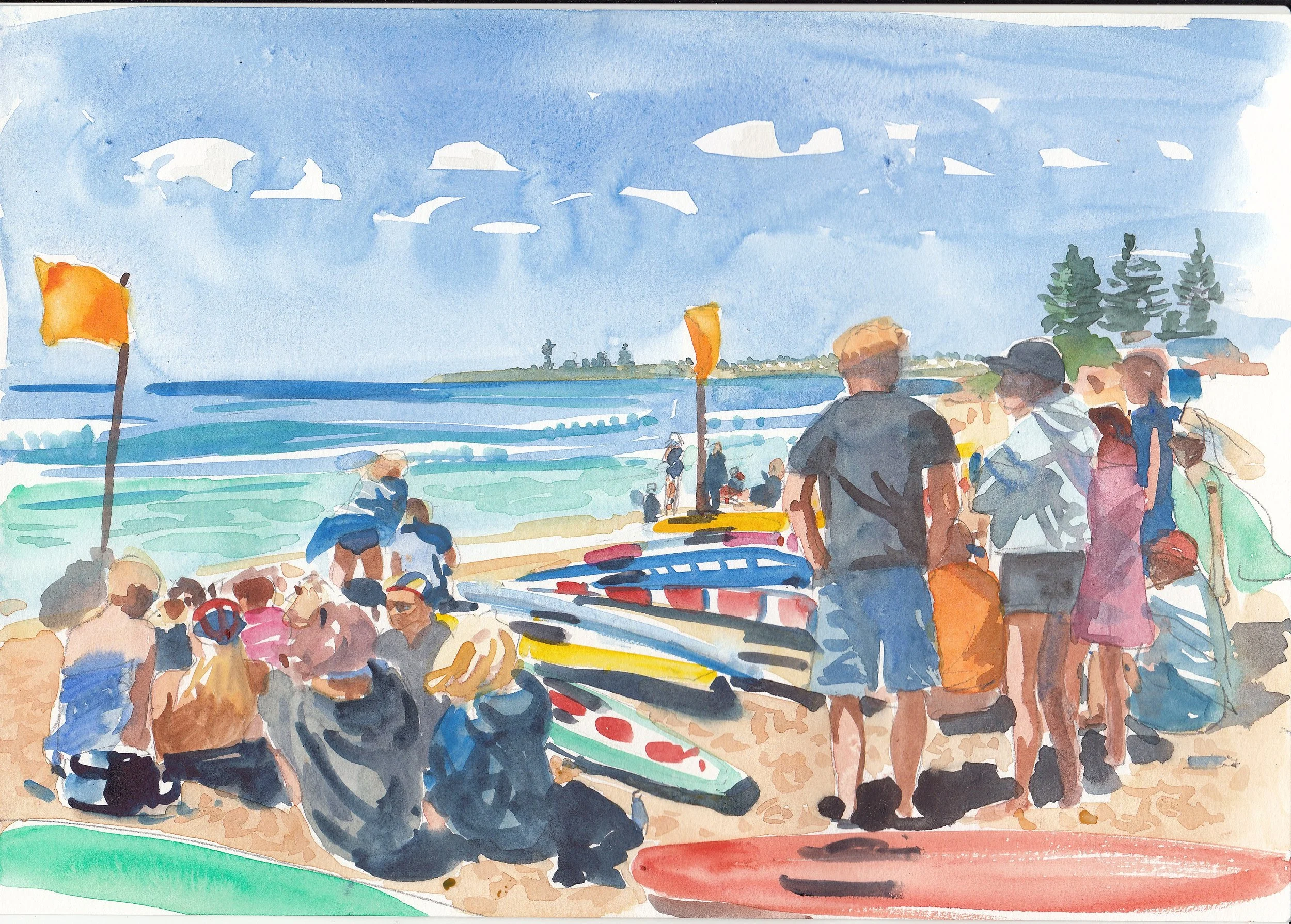 First Carnival of the Season, Watercolour, 40x50cm framed, $400