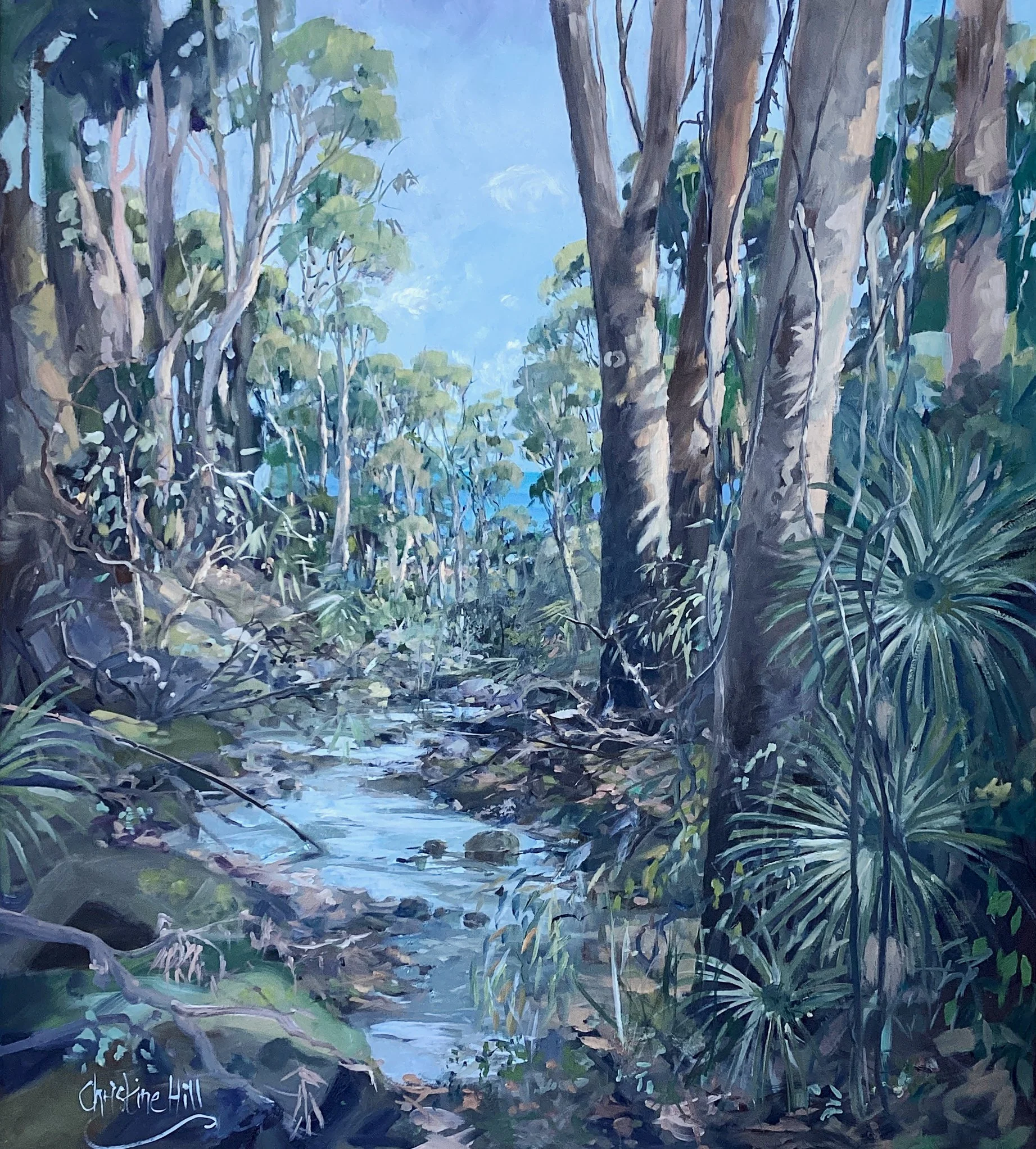 High View, Oil on canvas, 72x65cm framed, $700