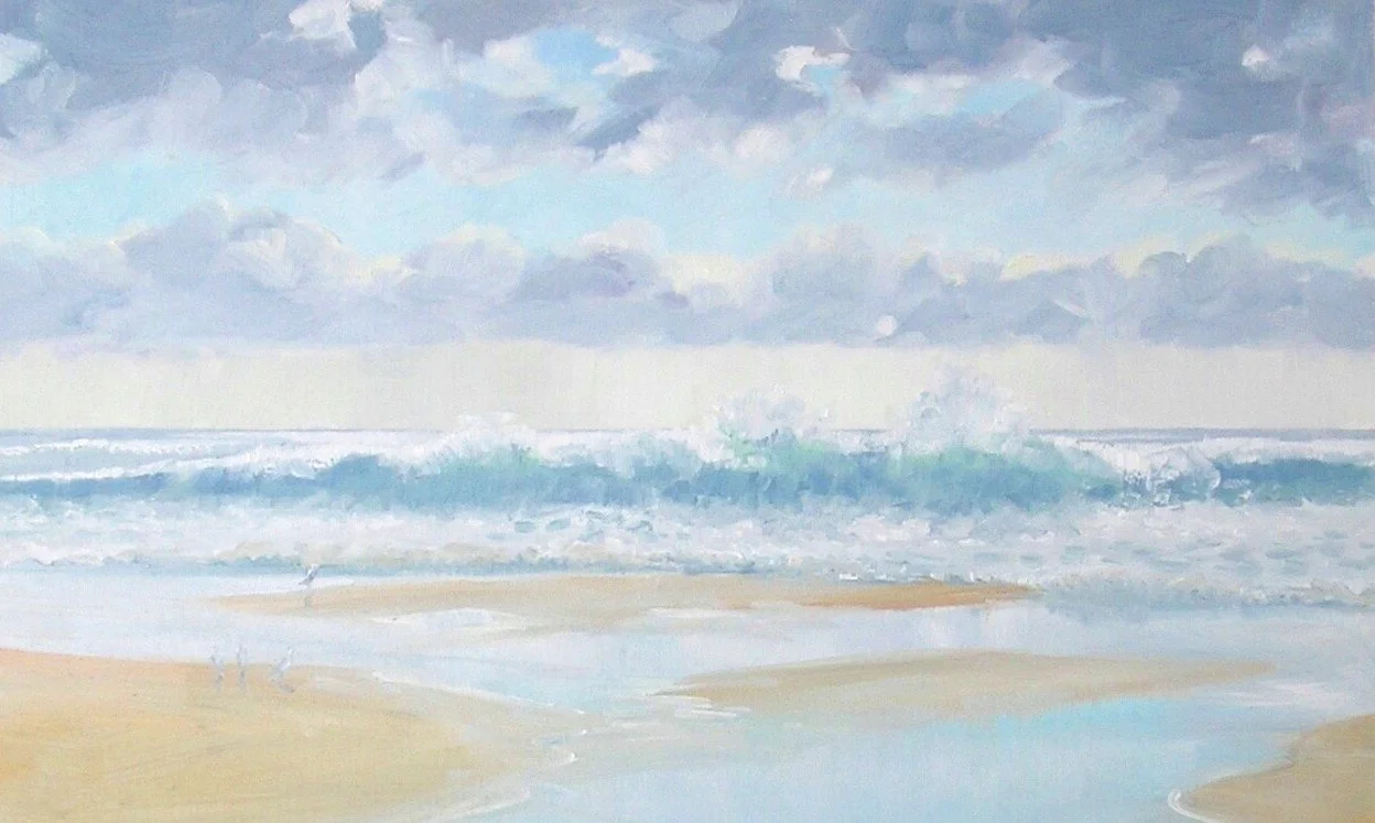 King Tide, midsummer, Oil on board, 45x60cm framed, $400