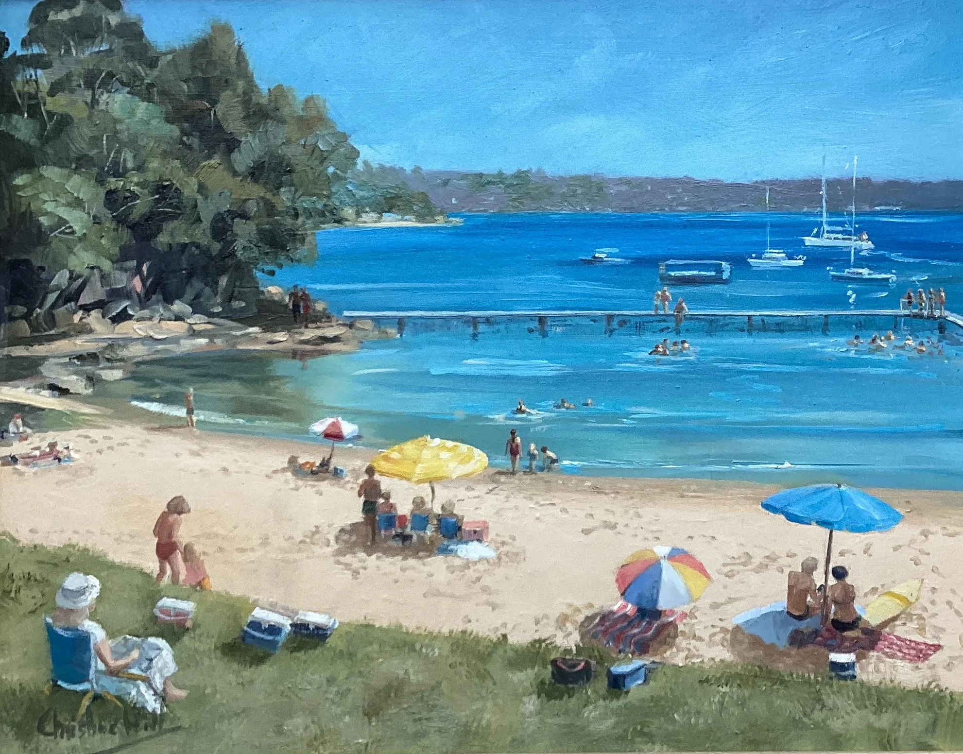 Little Manly Beach, Oil on board, 30x40cm $250