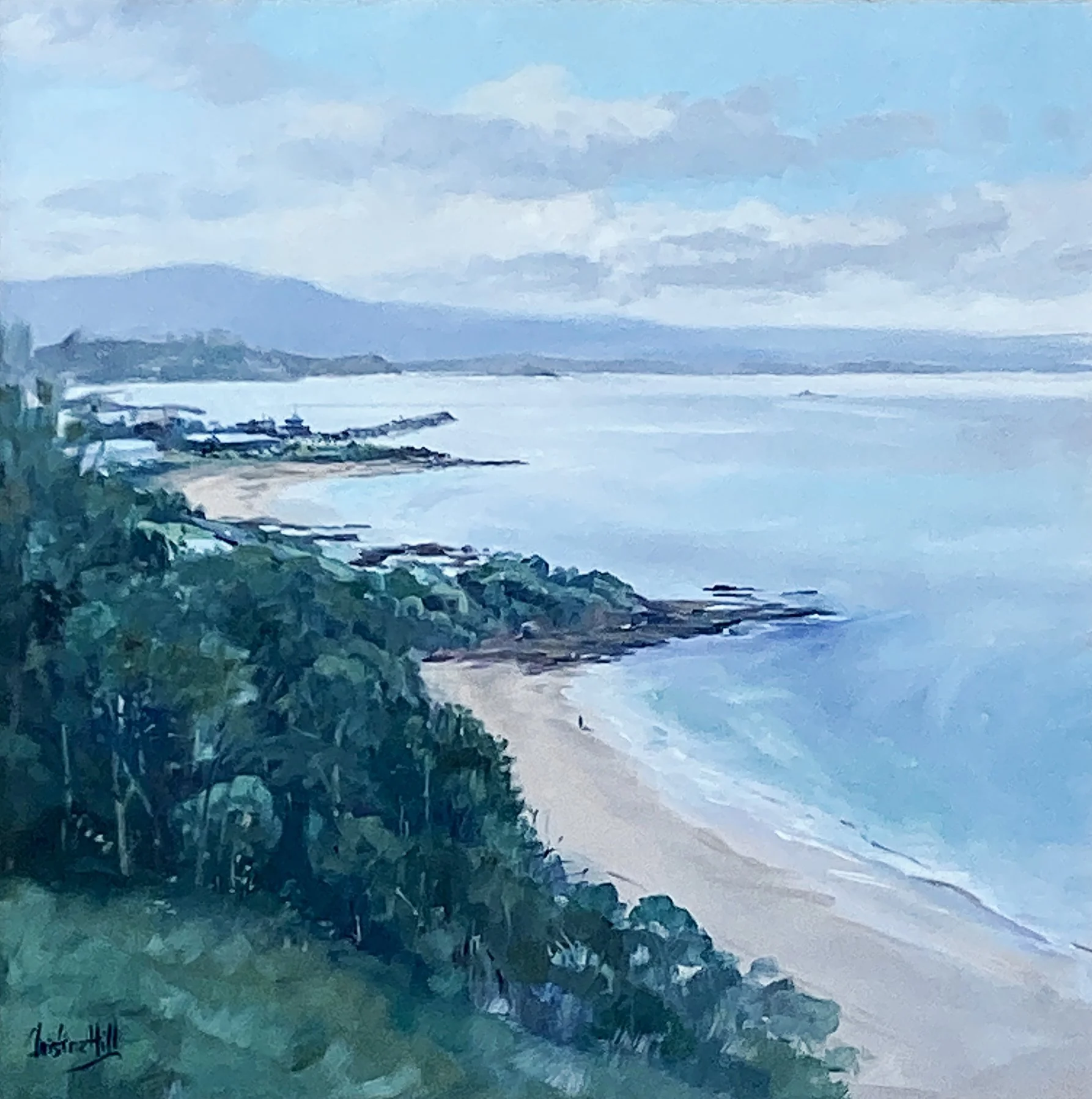 Hill Sixty, Port Kembla, Oil on board, 60x60cm framed, $600