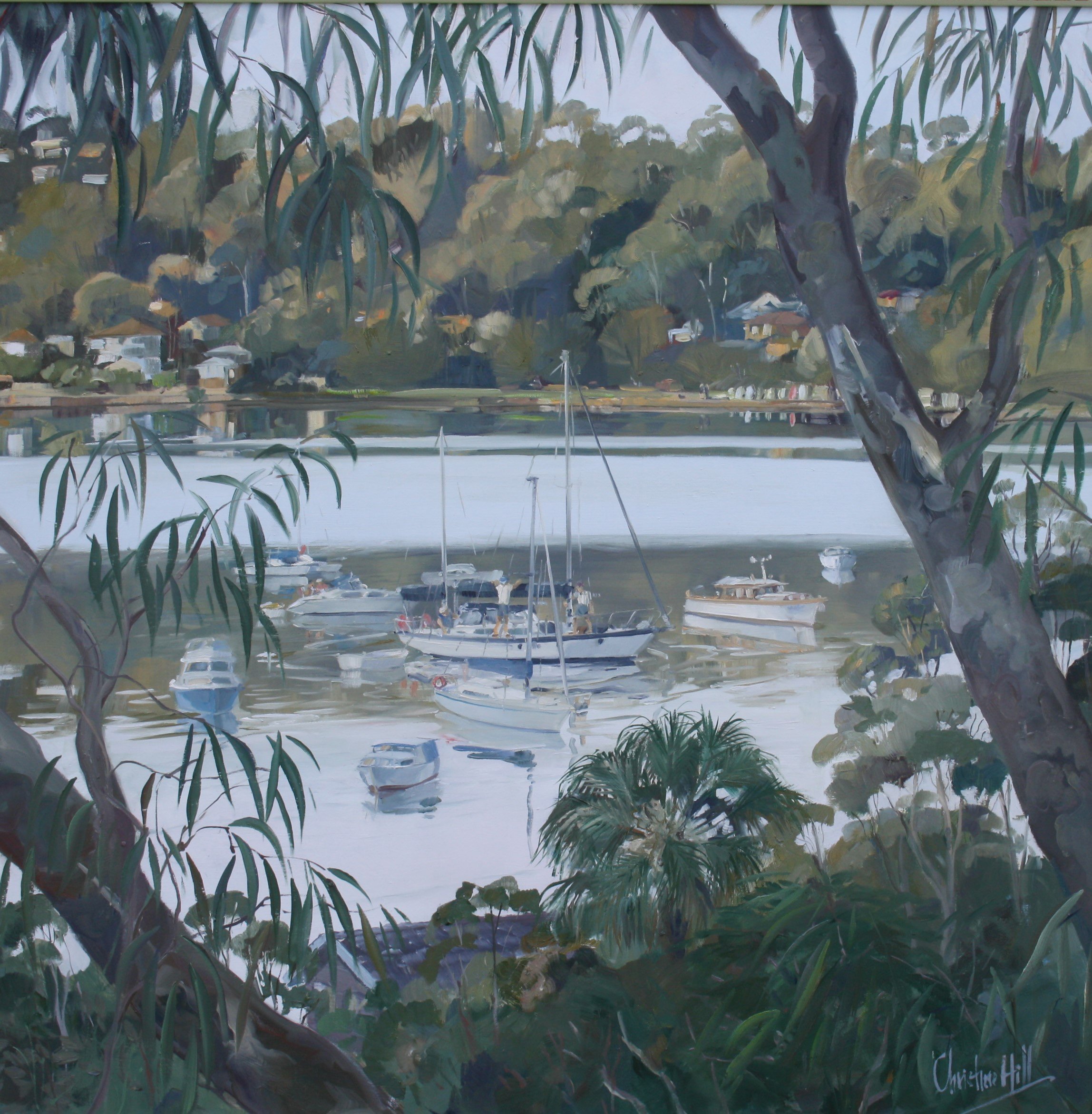 Careel Bay Saturday Afternoon, MEDIUM TBC, 60x60cm