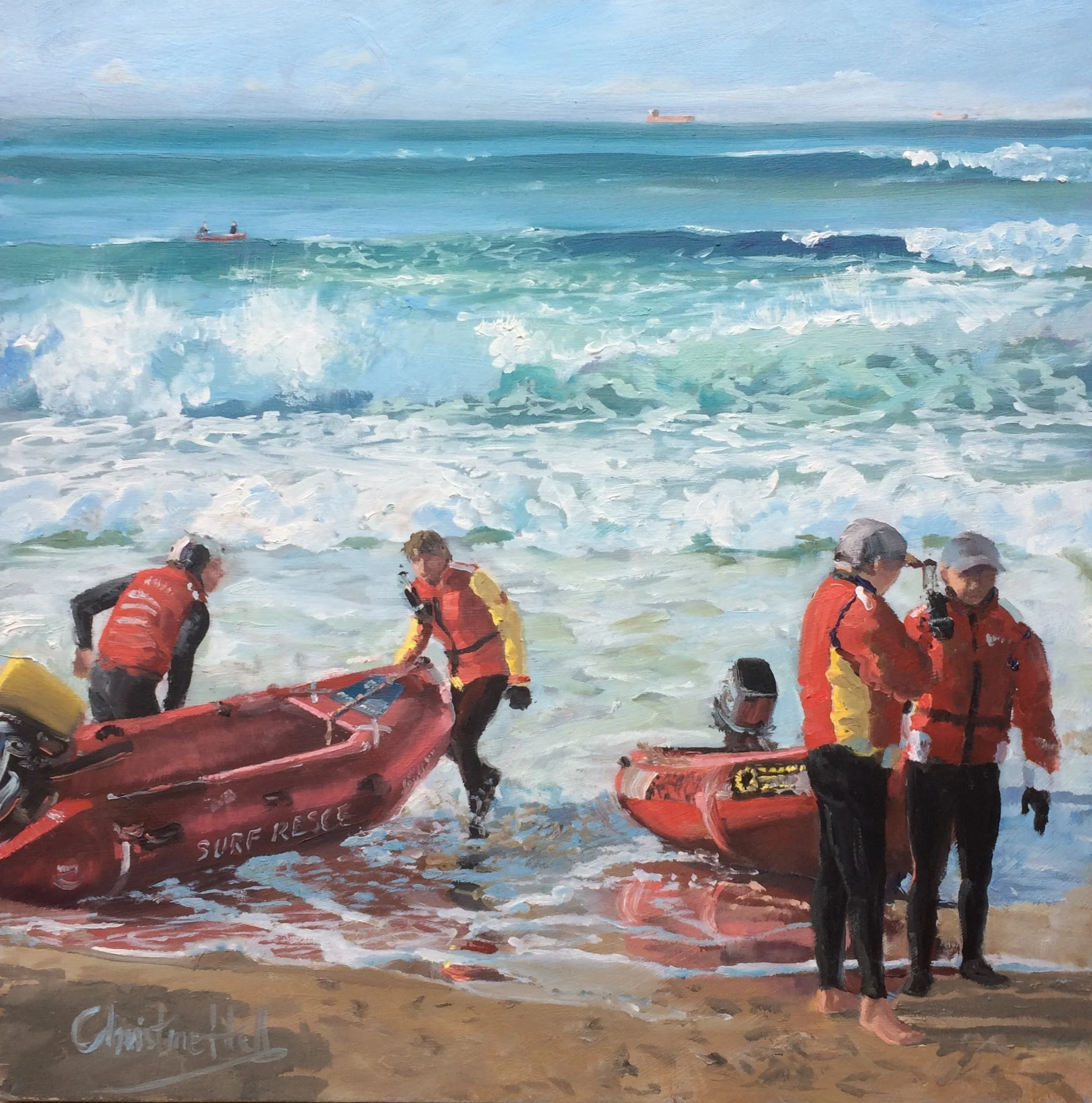 Sunday RIB Titles, Oil on canvas, 30x30cm