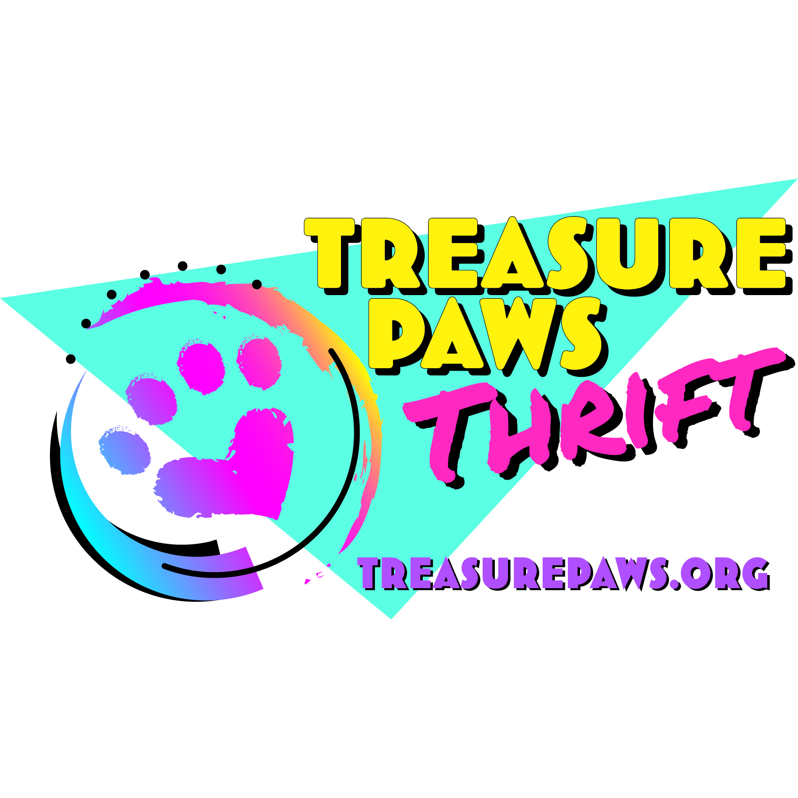 SquRE Treasure Paws Logo with yellow and website.png