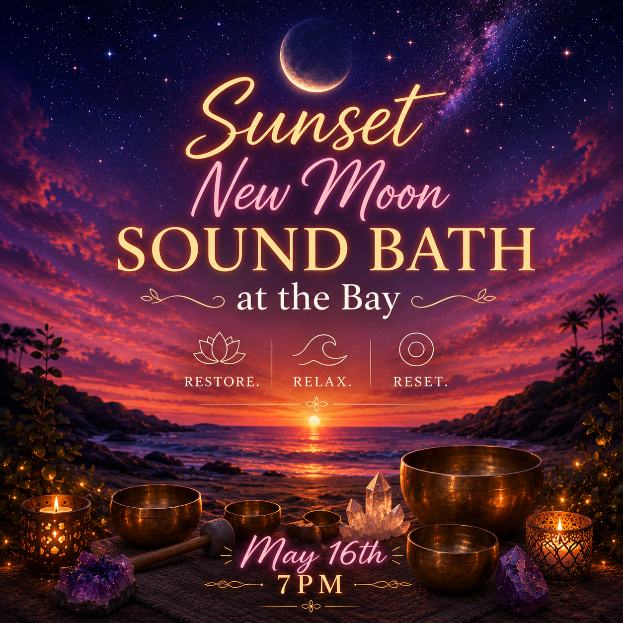 Sunset Sound Bath New Moon ⭐DONATION BASED⭐