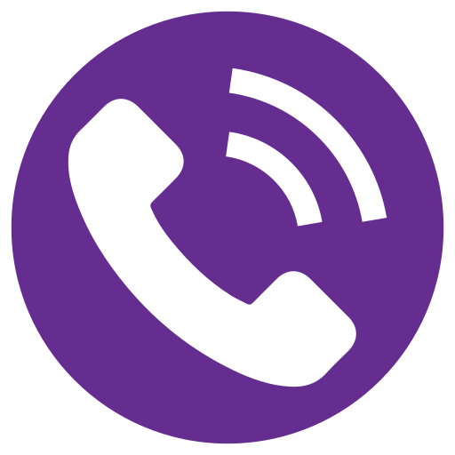 Purple icon with a white telephone handset and signal waves indicating a phone call or call feature