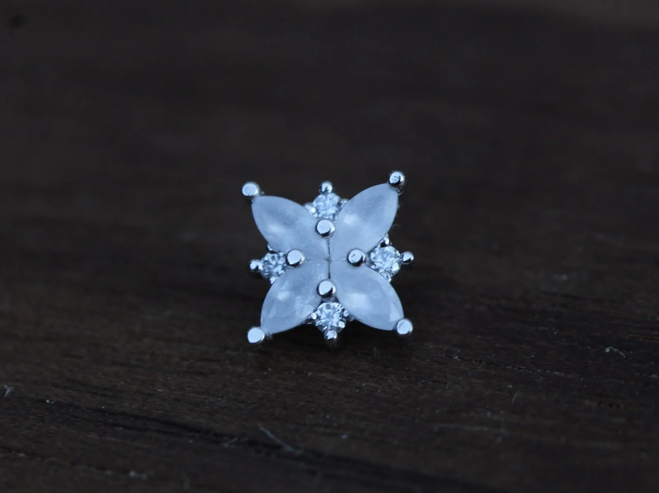 Body Vision Los Angeles ( BVLA )
Mini Pleades 
white gold with sandblasted cz and diamond