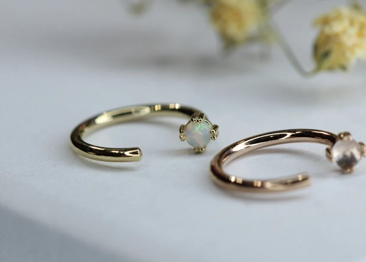 Body Vision Los Angeles ( BVLA )
nostril nail yellow gold white opal