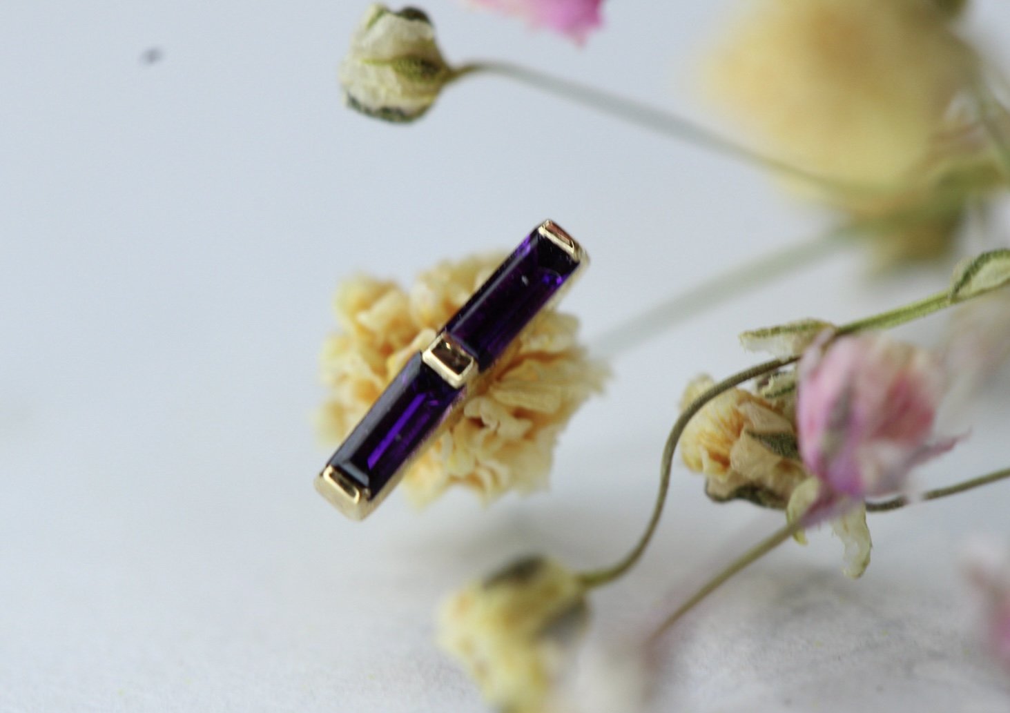 Body Vision Los Angeles ( BVLA ) 
Yellow Gold Rosalia with Amethyst