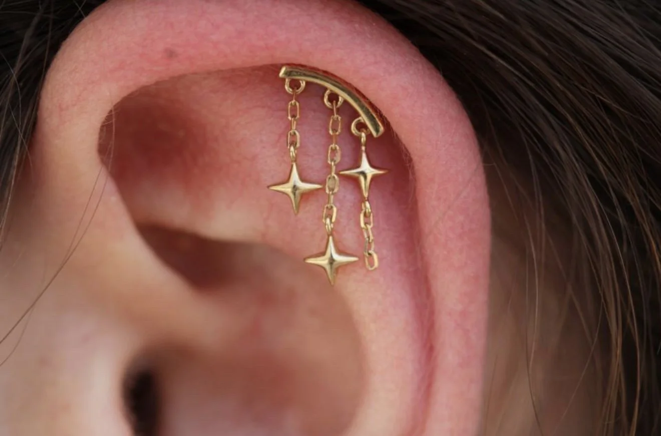 Helix piercing and the Orion from Modern Mood Body Jewelry