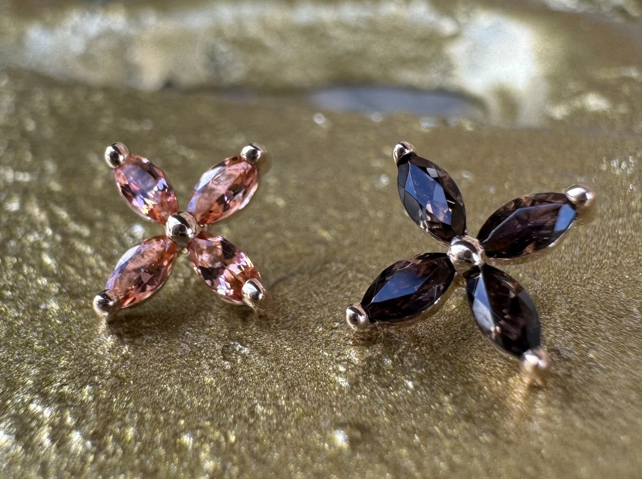 Body Vision Los Angeles ( BVLA ) , Ilium with Yellow Gold and Peach Topaz and Rose Gold and Smoky Quartz