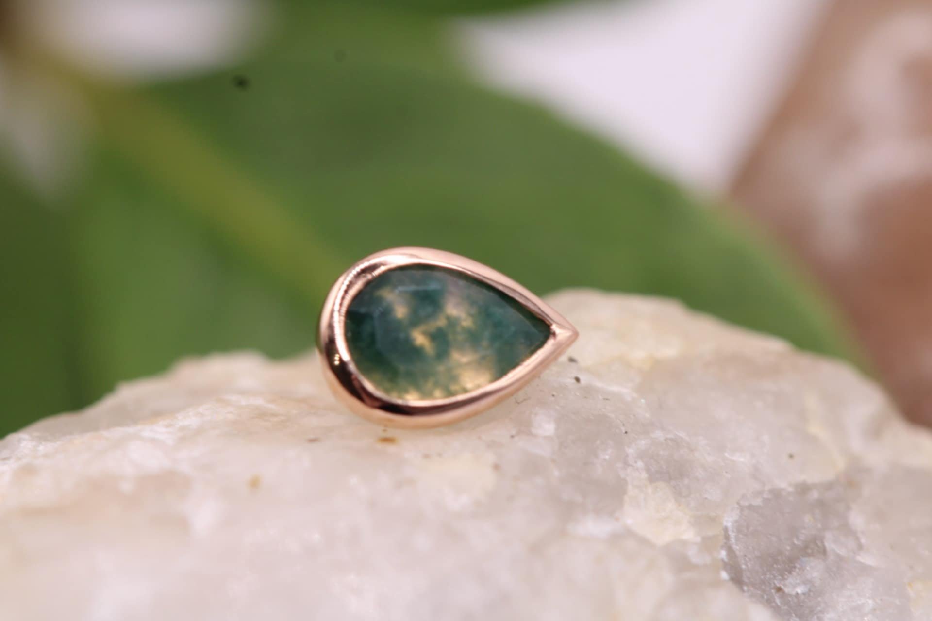 Rose Gold with Moss Agate, Junipurr