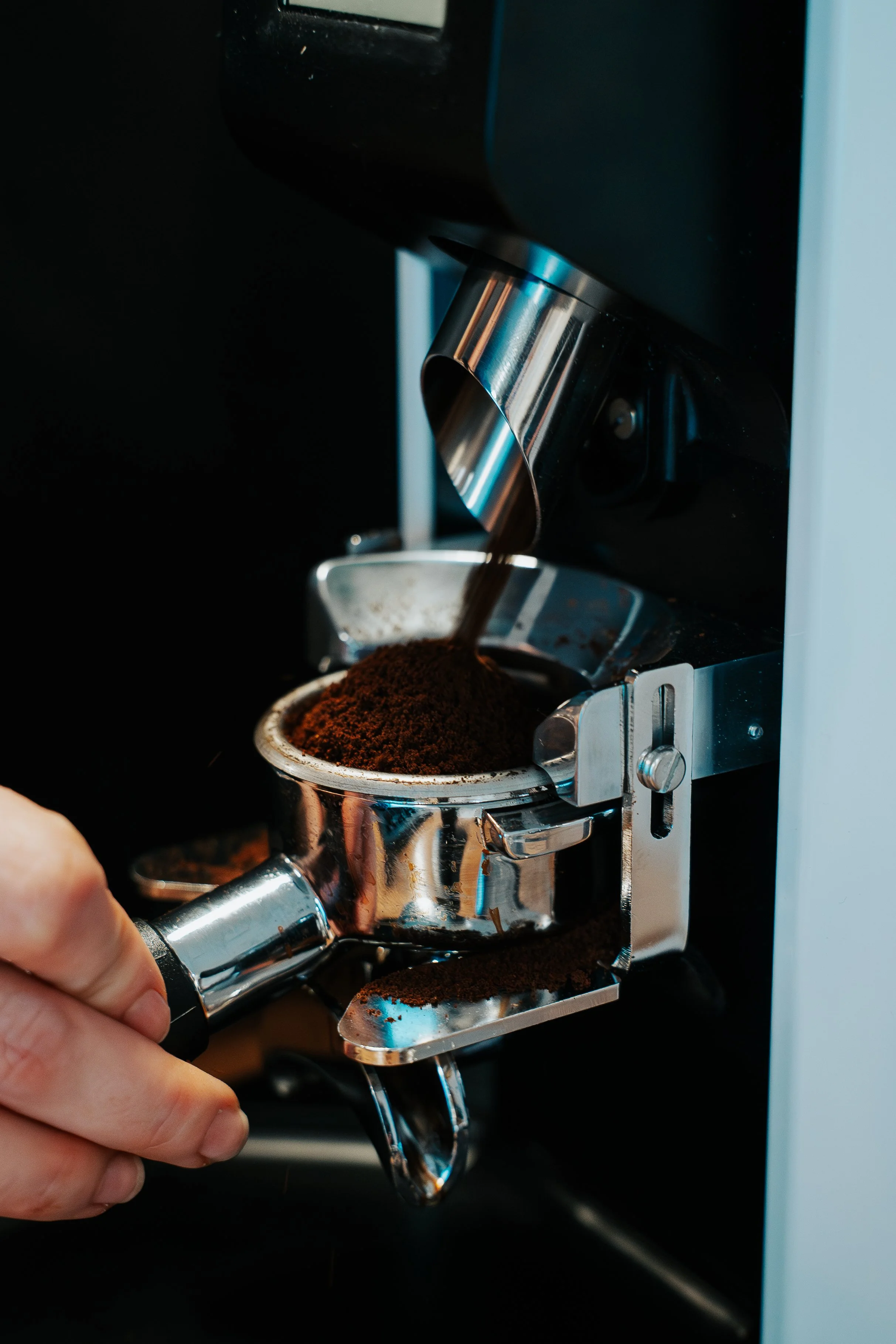 Mobile barista preparing handcrafted drinks at espresso bar catering event