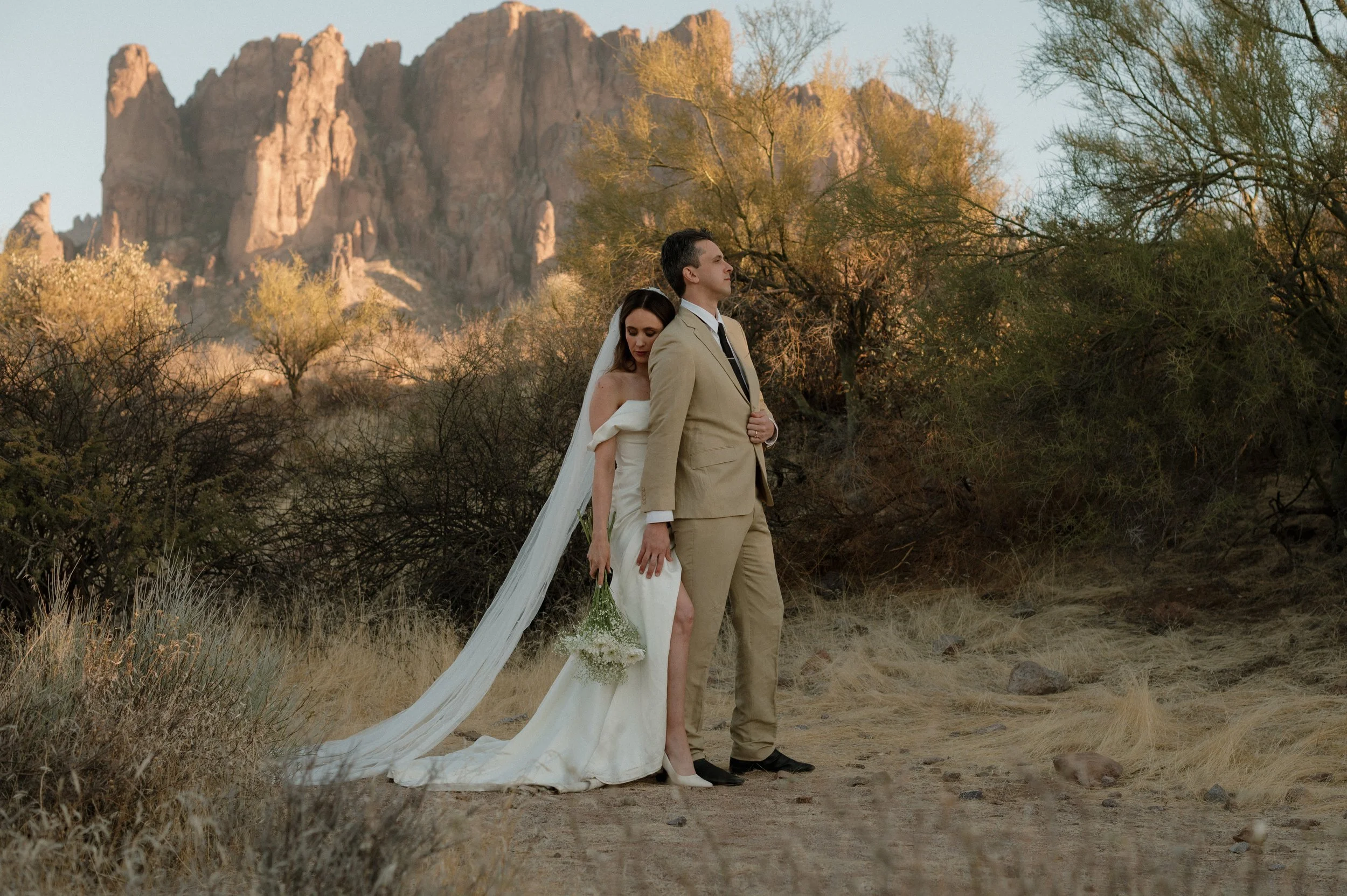 elopement photo in the superstition mountains