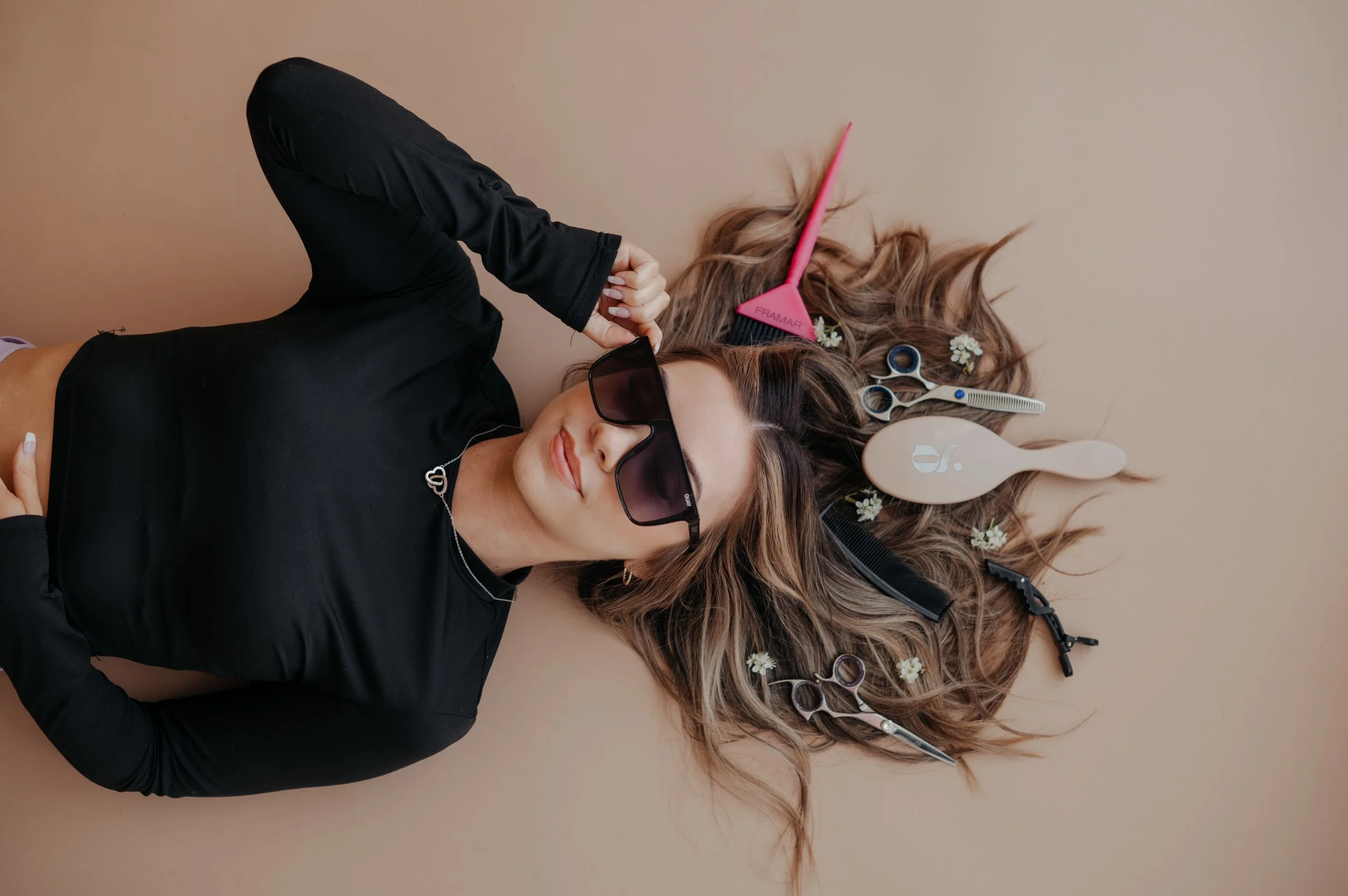 seattle branding photoshoot of a hairstylist