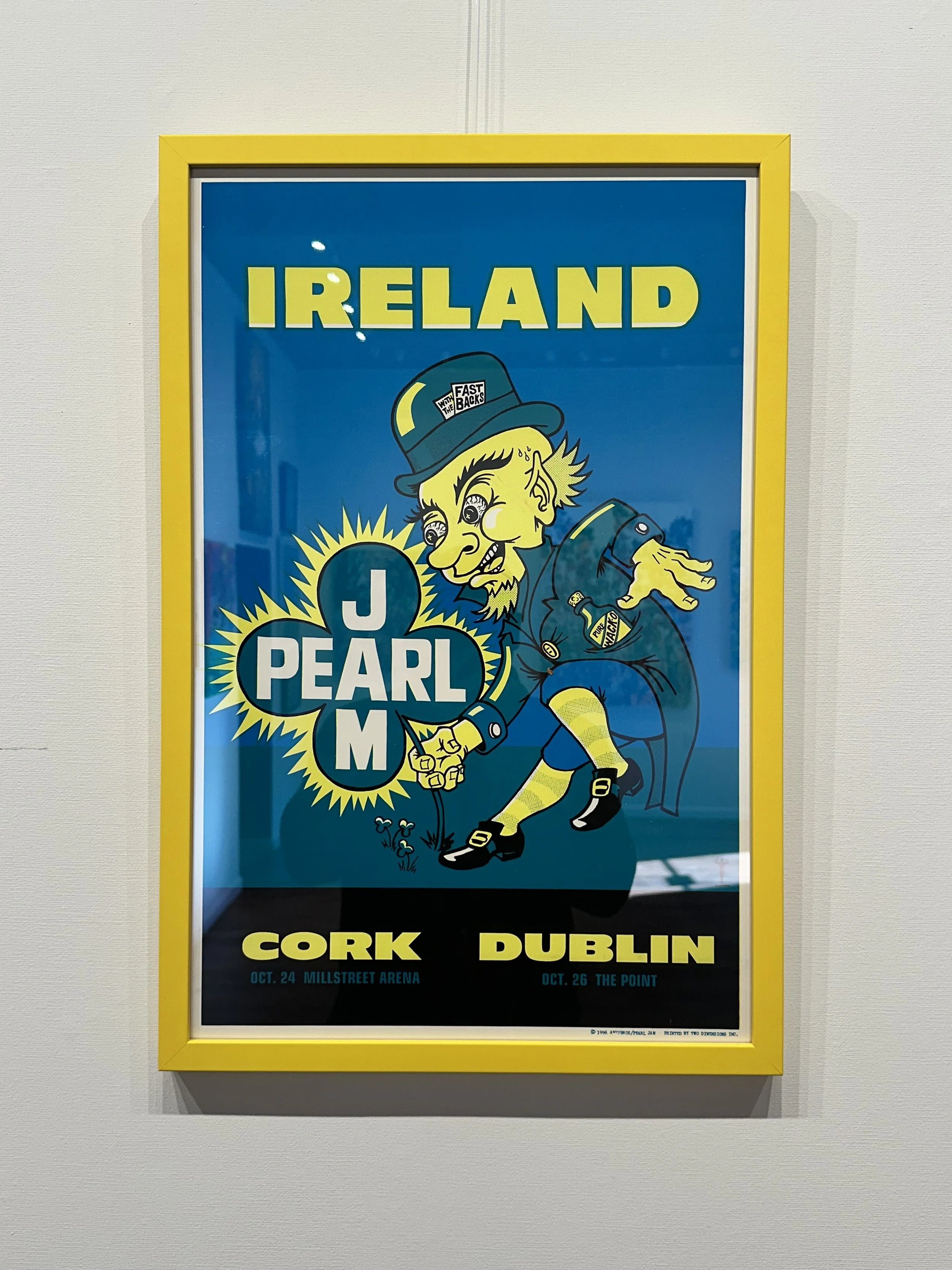 Poster advertising a music tour featuring J. Pearl M in Ireland, Cork, and Dublin, with concert dates October 24 at Millstreet Arena and October 26 at The Point.