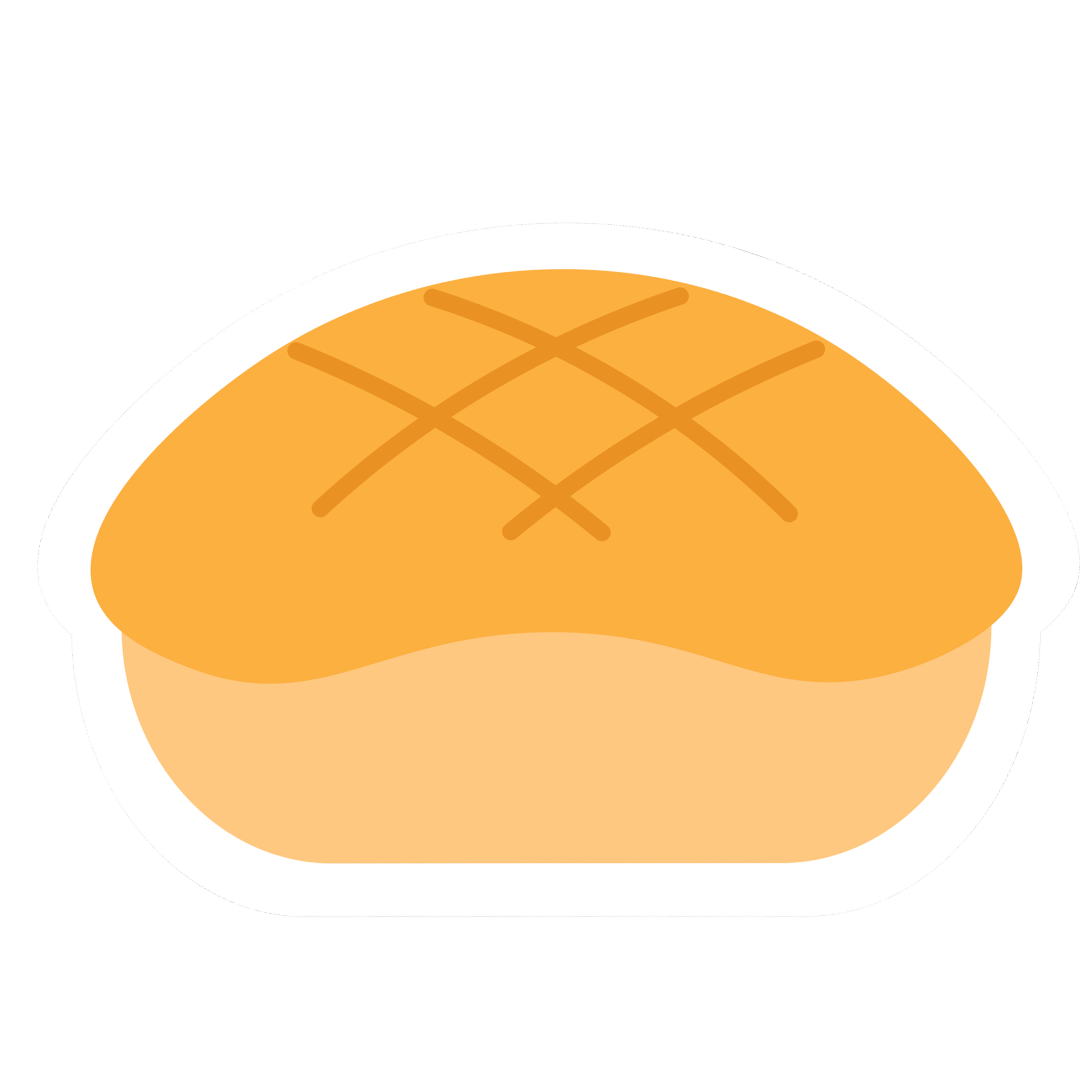 Cartoon illustration of a hot dog bun with a sausage inside.