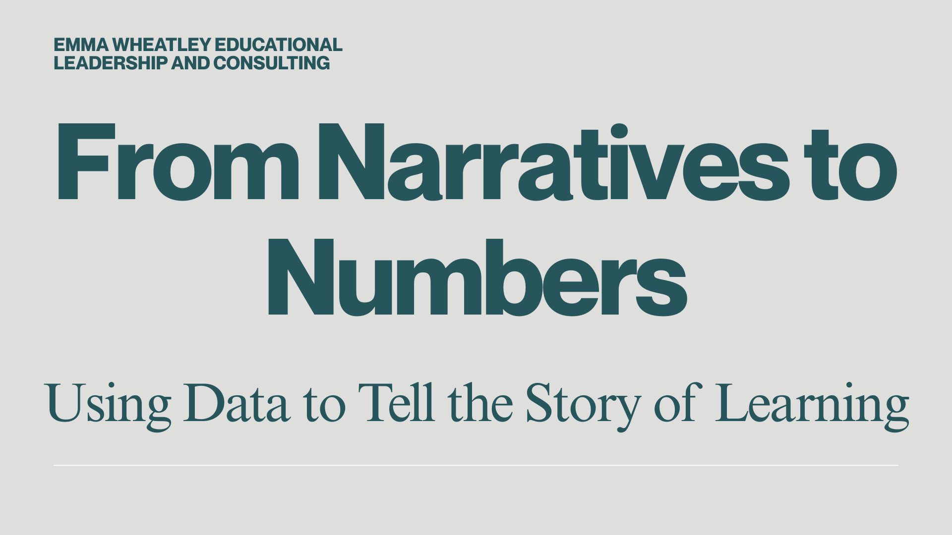 From Numbers to Narratives: Using Data to Tell the Story of Learning