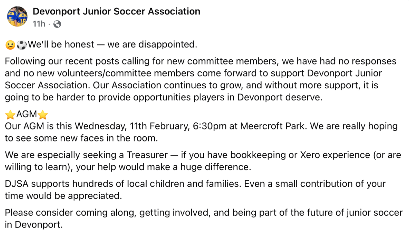 Football Tasmania, It’s Time to Fund Junior Associations 