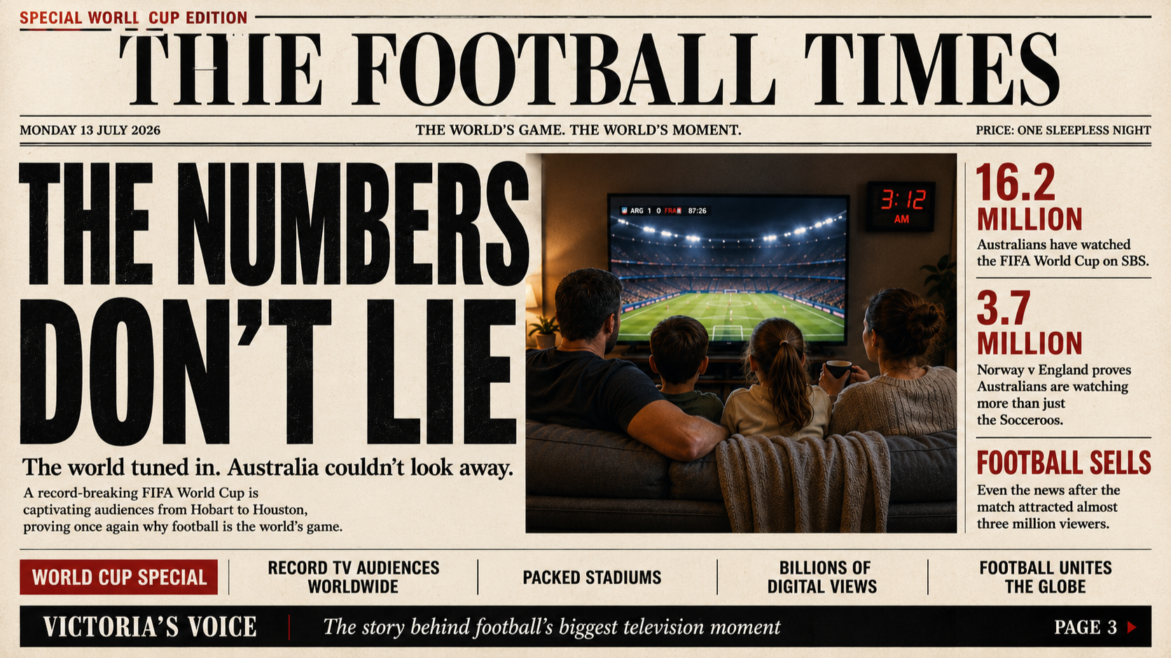 The Numbers Don't Lie. The World Cup Has Captured Australia and the World.