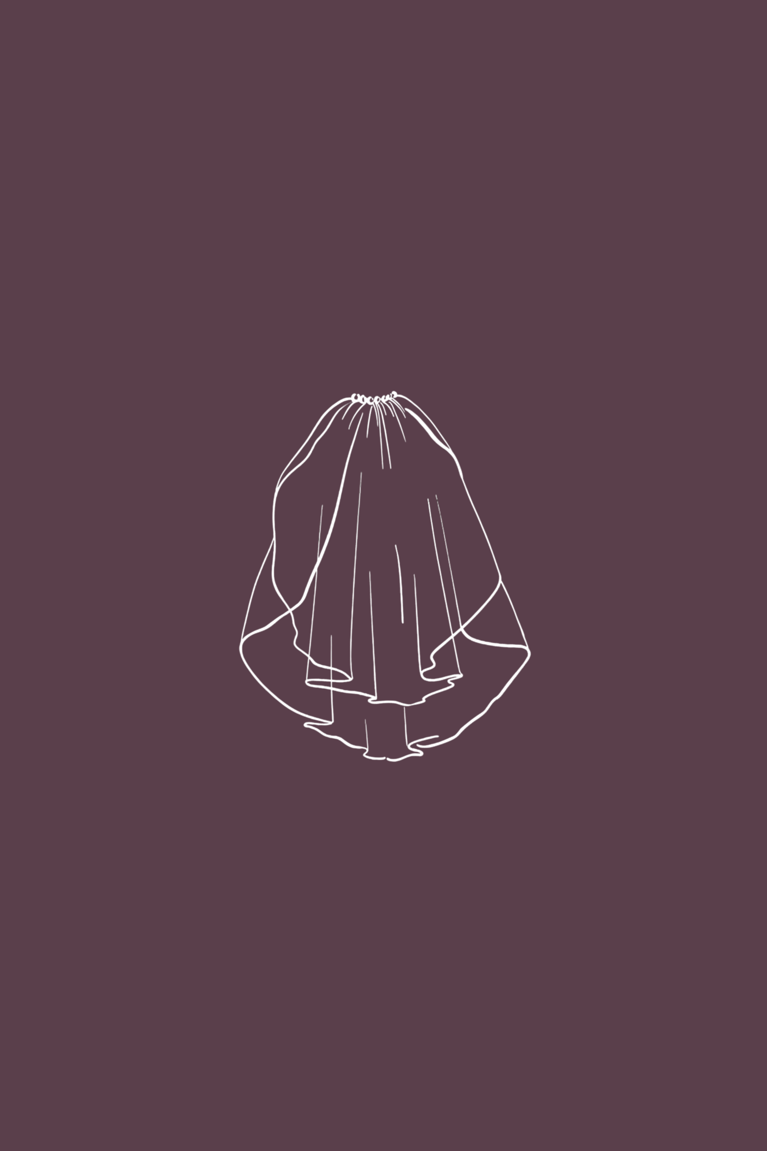 Line drawing of a person with their back turned, wearing a cape or cloak, standing alone on a dark purple background.